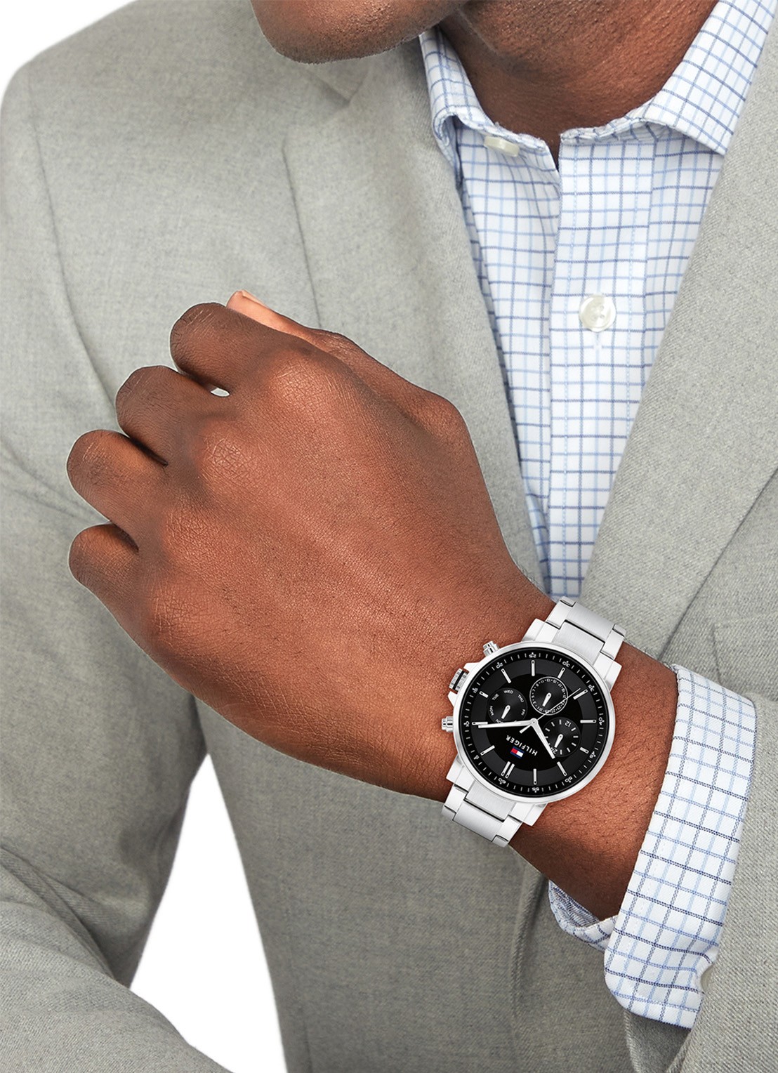 Tommy Hilfiger Tyson horloge TH1710667  - voorkant 2 zilver