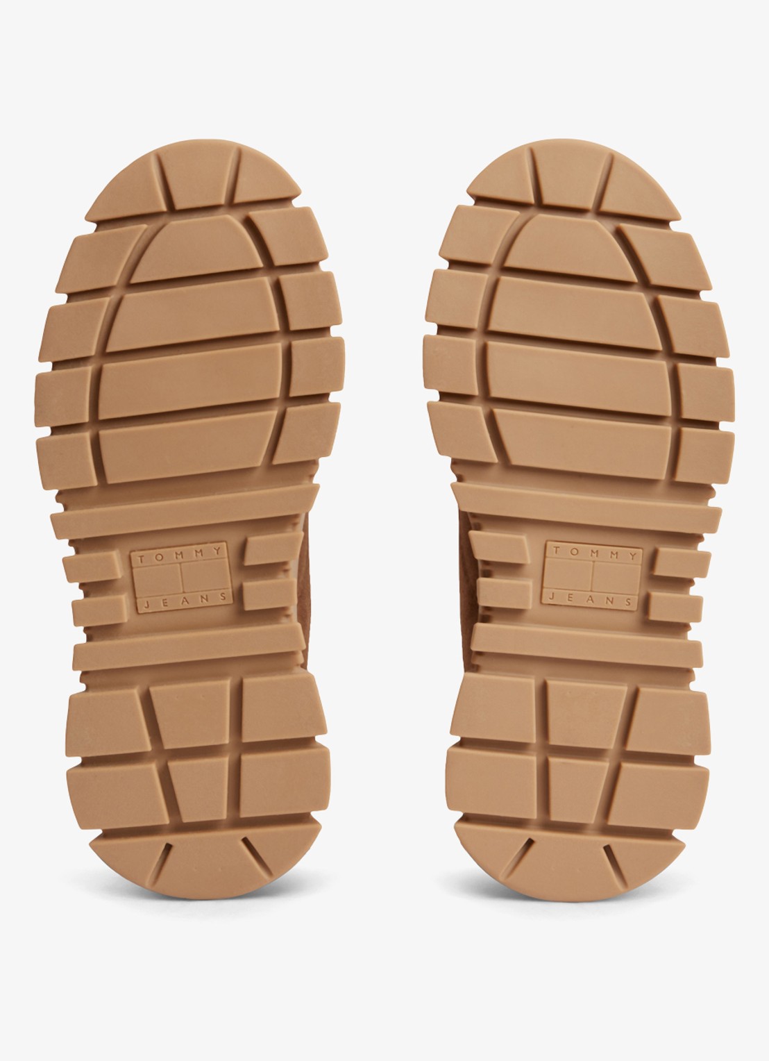 Tommy Hilfiger Veterschoen van suède met plateauzool  - detail 2 camel