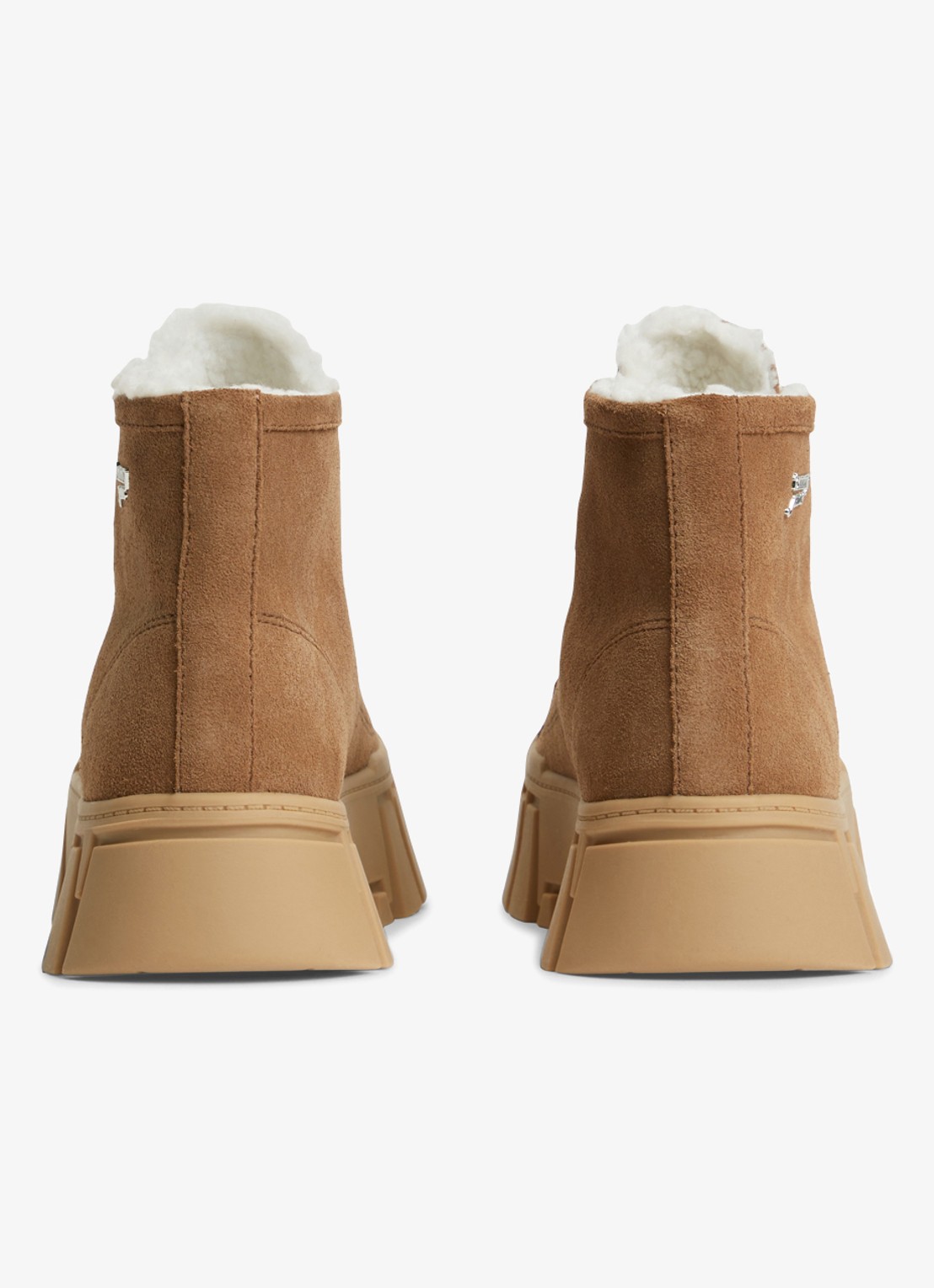 Tommy Hilfiger Veterschoen van suède met plateauzool  - detail 4 camel