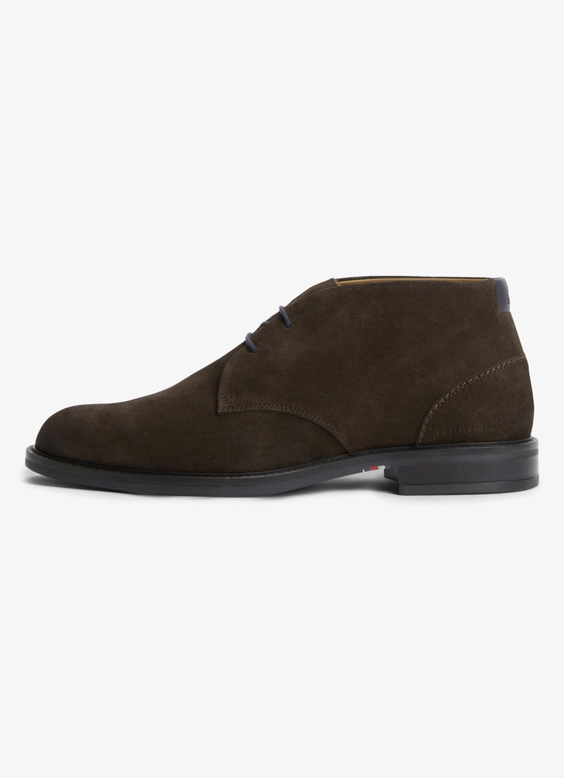 Tommy Hilfiger Veterschoen van suède - detail 4 donkerbruin