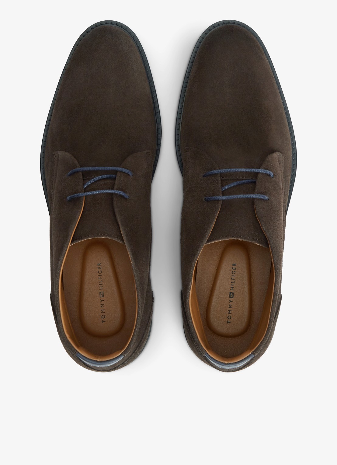 Tommy Hilfiger Veterschoen van suède - detail 5 donkerbruin