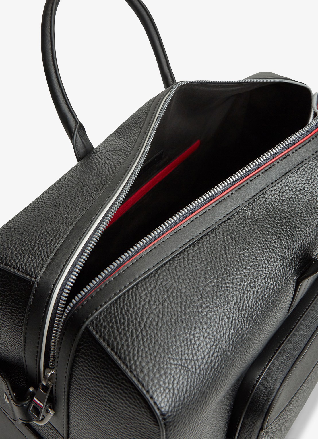 Tommy Hilfiger Weekendtas met logo - detail diepzwart