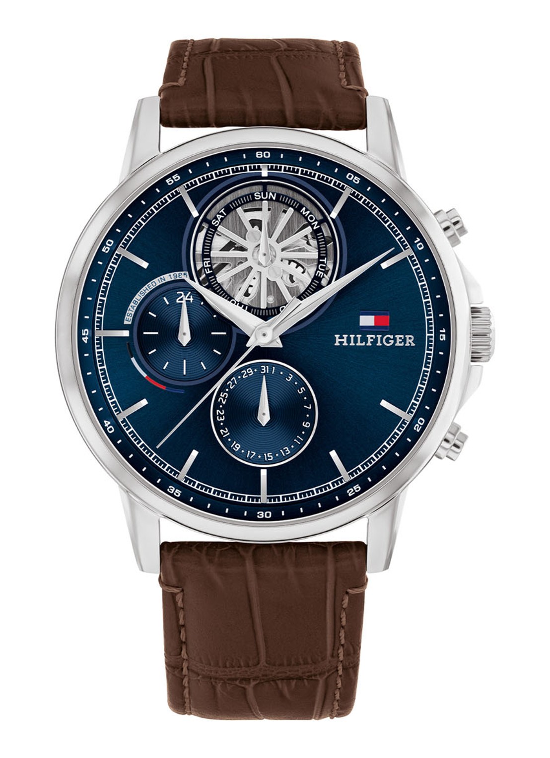 Tommy Hilfiger Wesley horloge TH17910629 - voorkant bruin