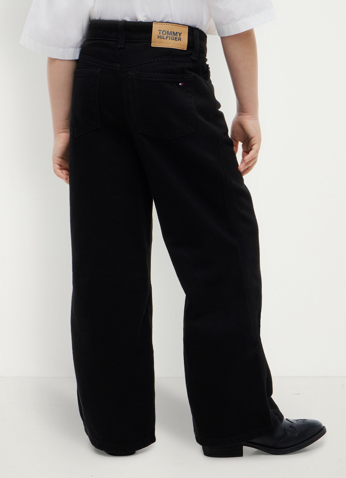 Tommy Hilfiger Wide leg jeans met donkere wassing - achterkant 3 zwart