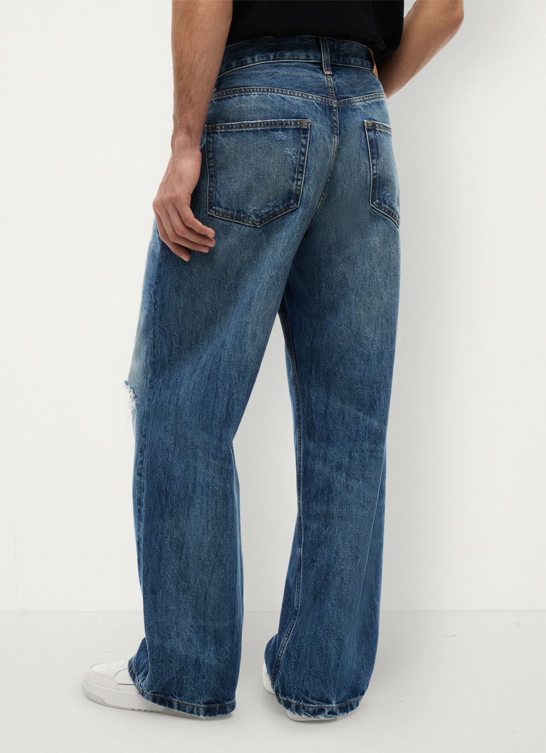 Tommy Hilfiger Wide leg jeans met medium wassing  - achterkant 5 denim
