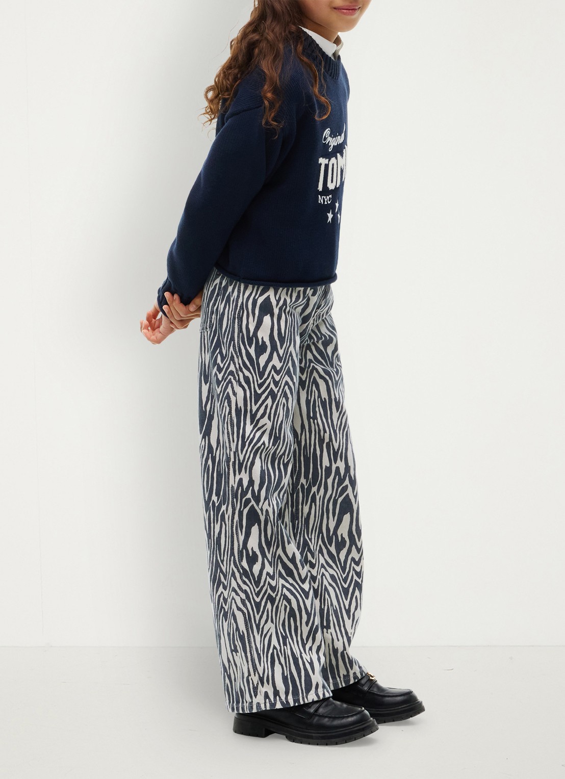 Tommy Hilfiger Wide leg jeans met zebraprint - detail 6 multicolor