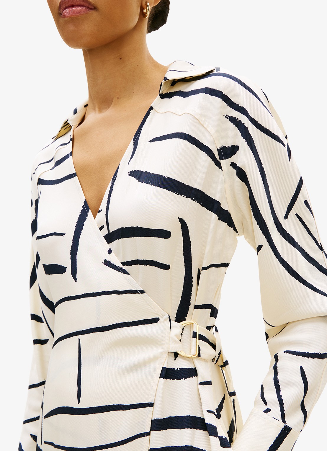 Tommy Hilfiger Wikkeljurk met grafische print - detail 3 multicolor