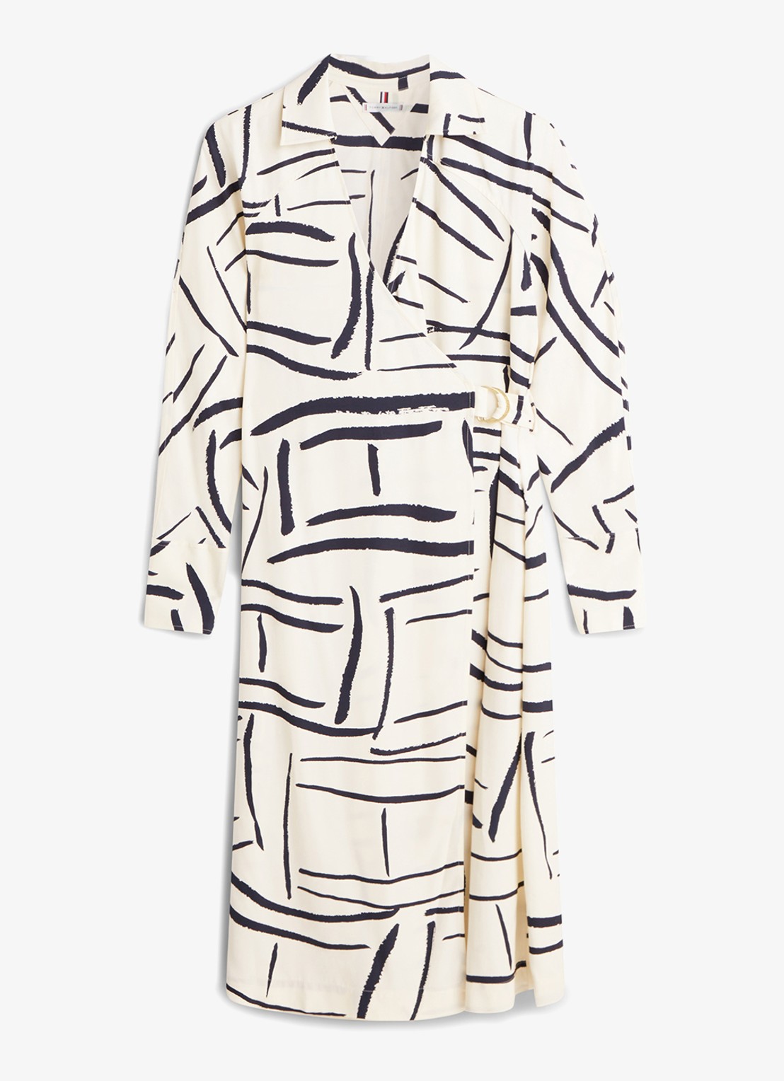 Tommy Hilfiger Wikkeljurk met grafische print - voorkant multicolor