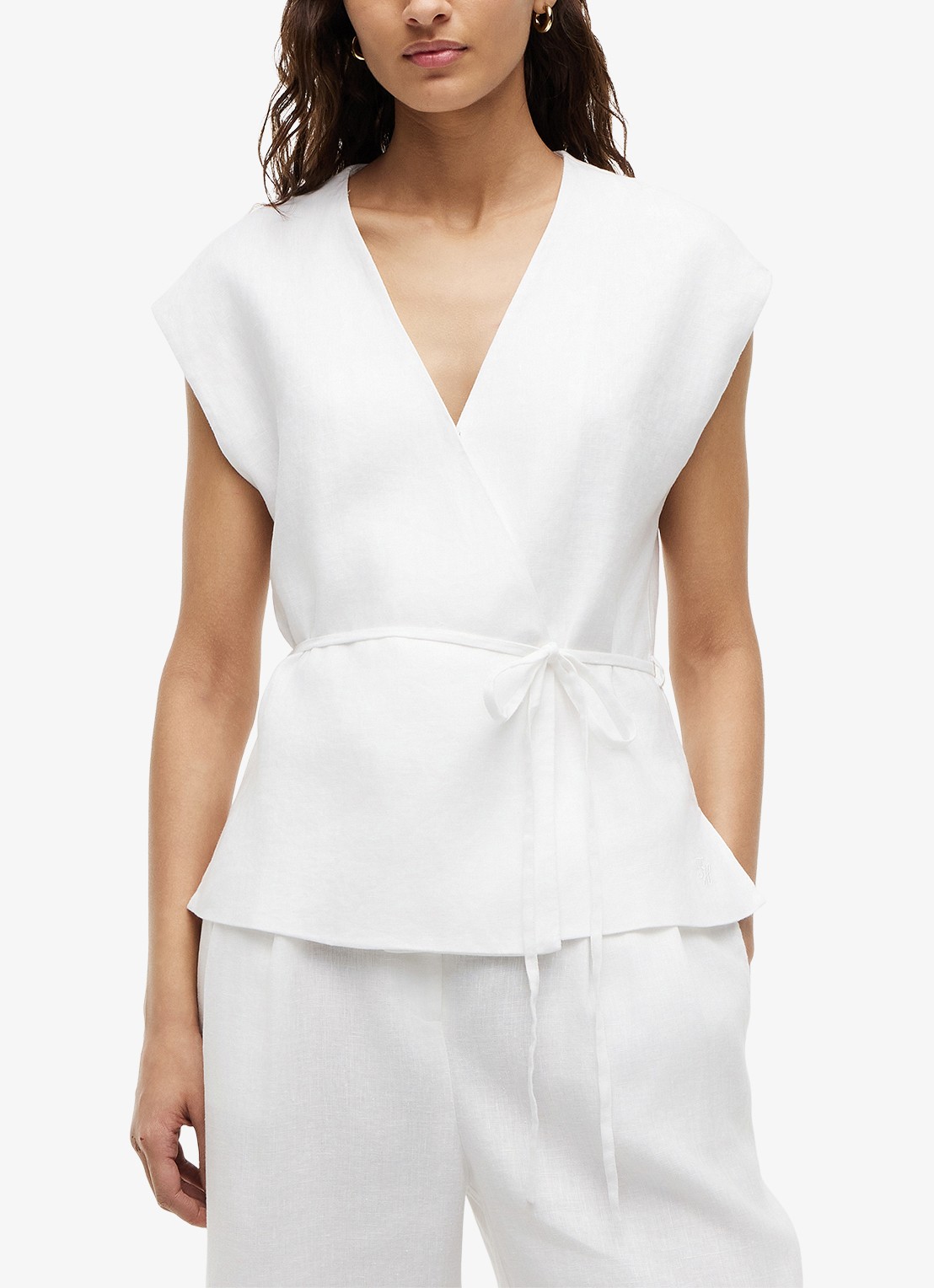 Tommy Hilfiger Wikkeltop met strikceintuur - detail 2 wit