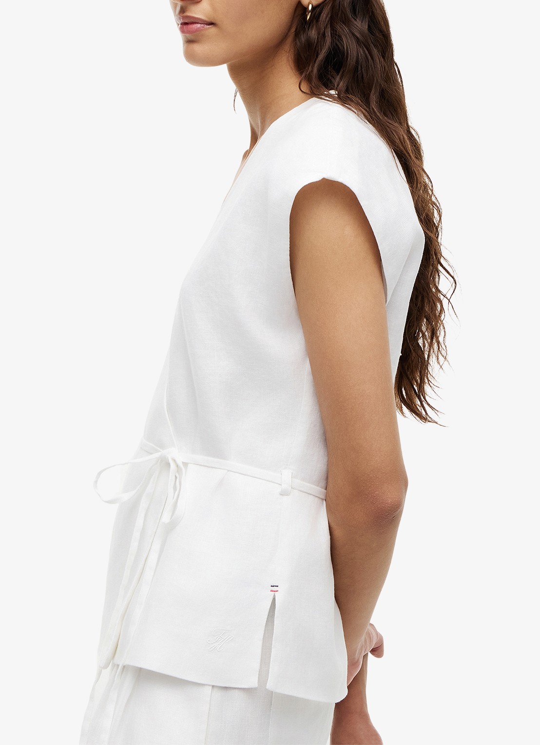 Tommy Hilfiger Wikkeltop met strikceintuur - detail 3 wit