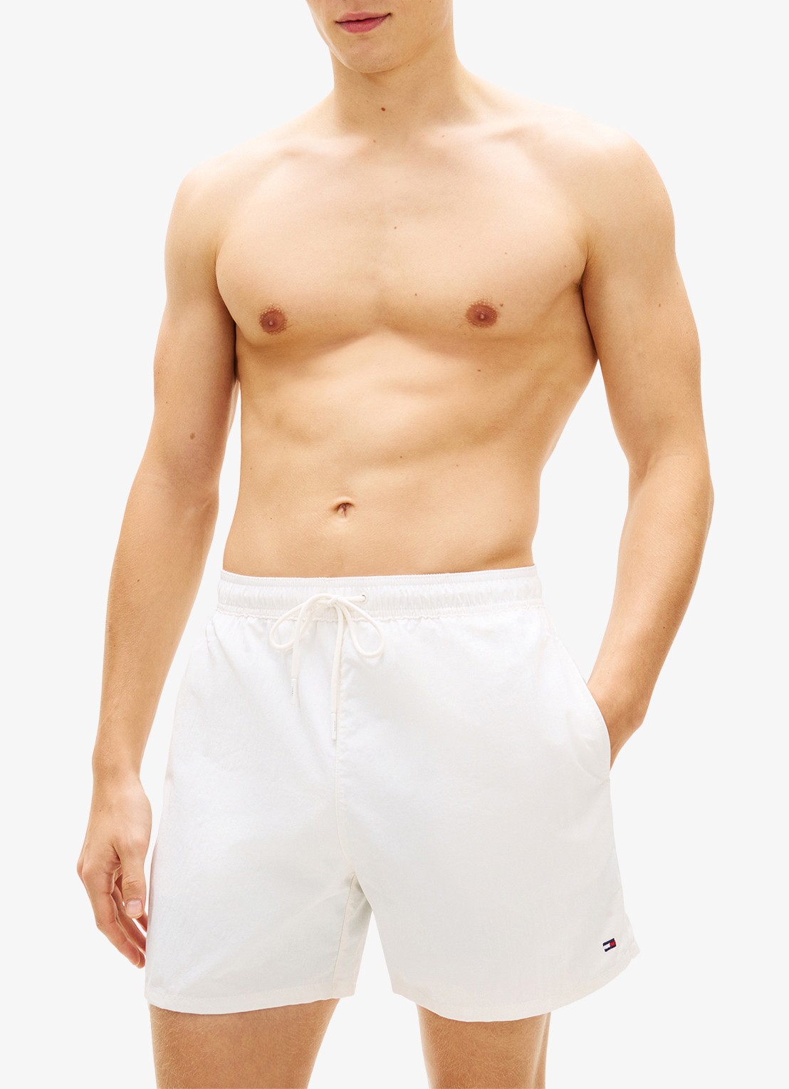 Tommy Hilfiger Zwemshorts met logo - detail gebroken wit