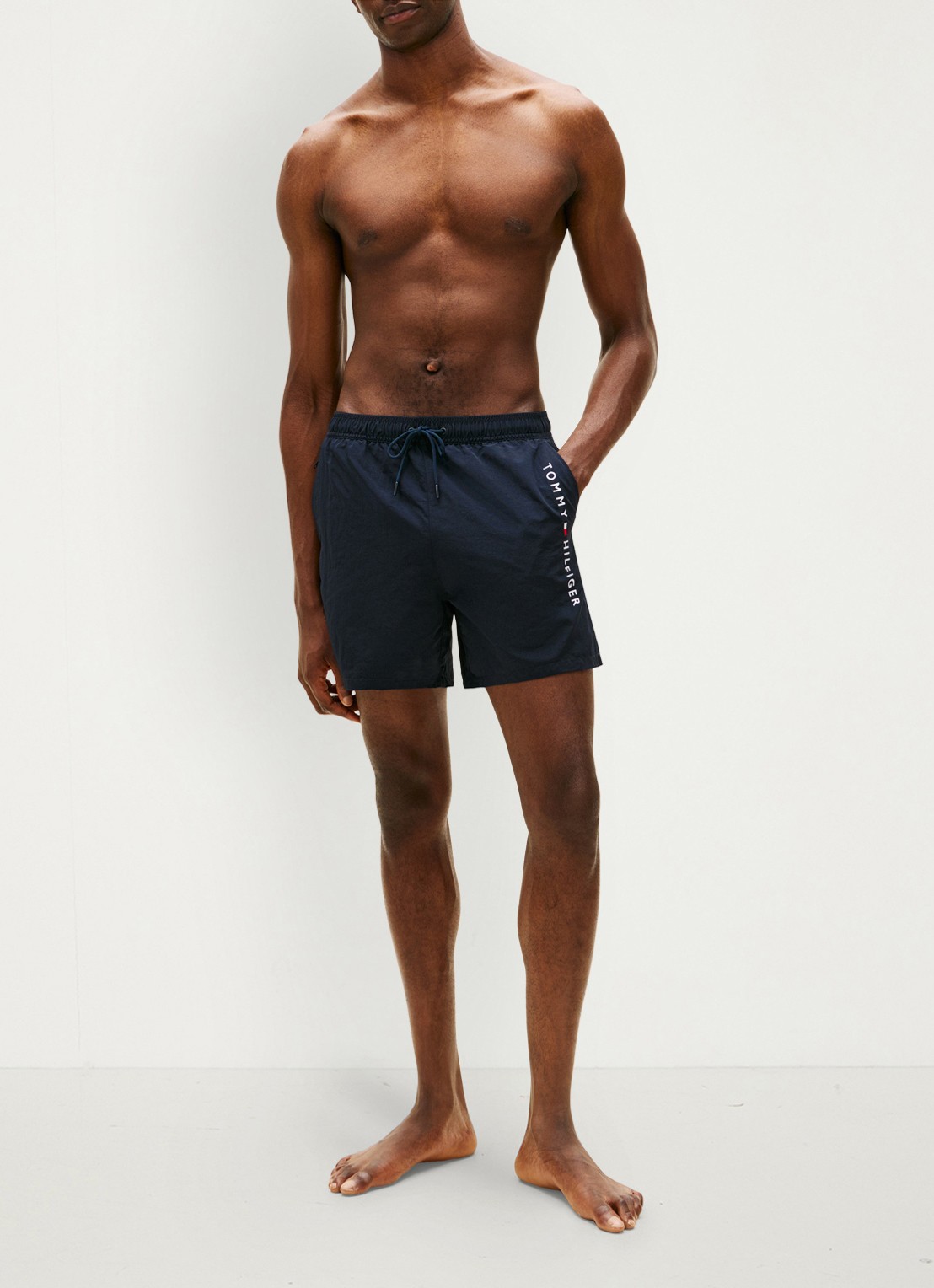 Tommy Hilfiger Zwemshorts met logo - voorkant 2 donkerblauw