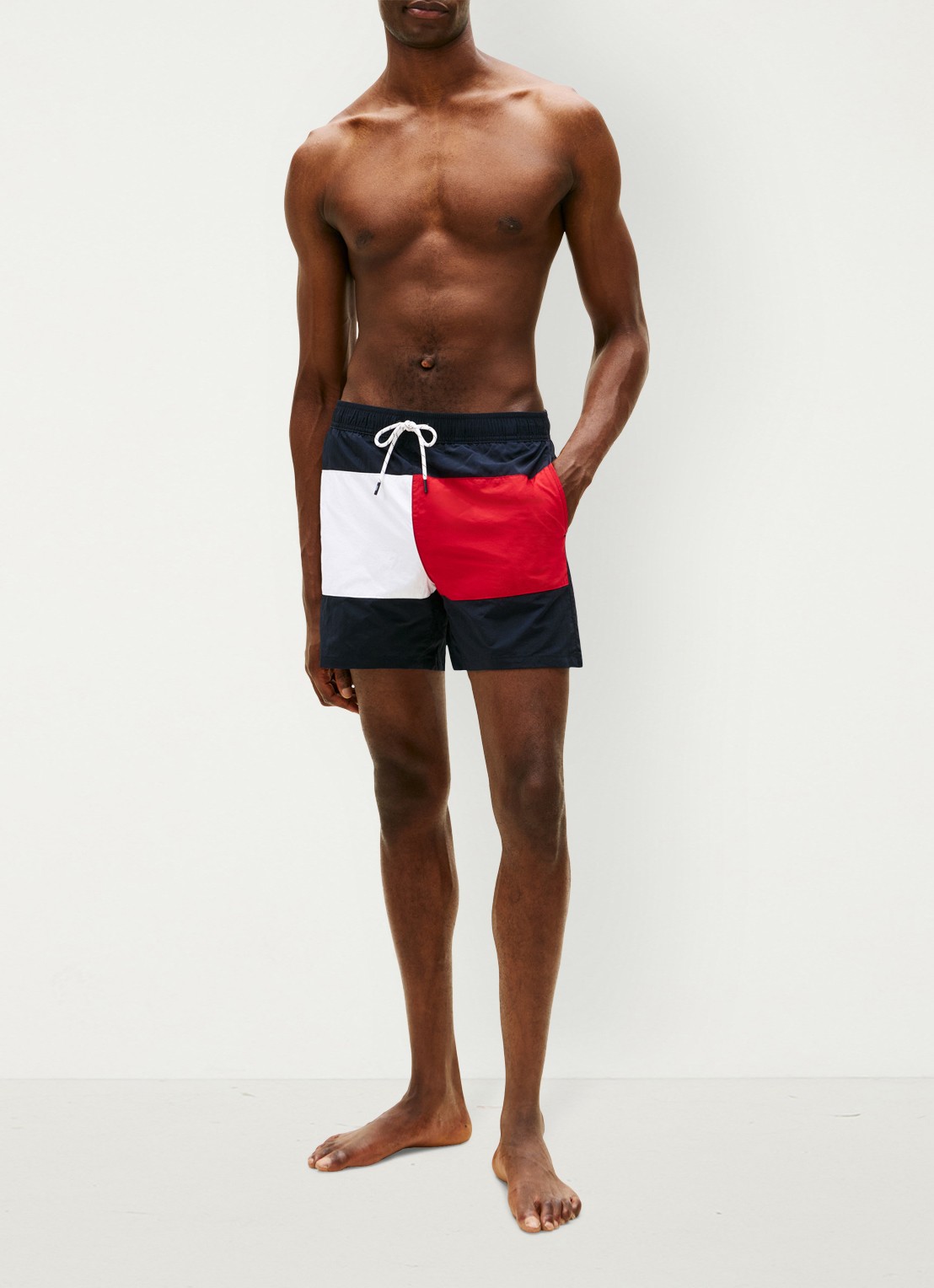 Tommy Hilfiger Zwemshorts met logo - voorkant 2 donkerblauw