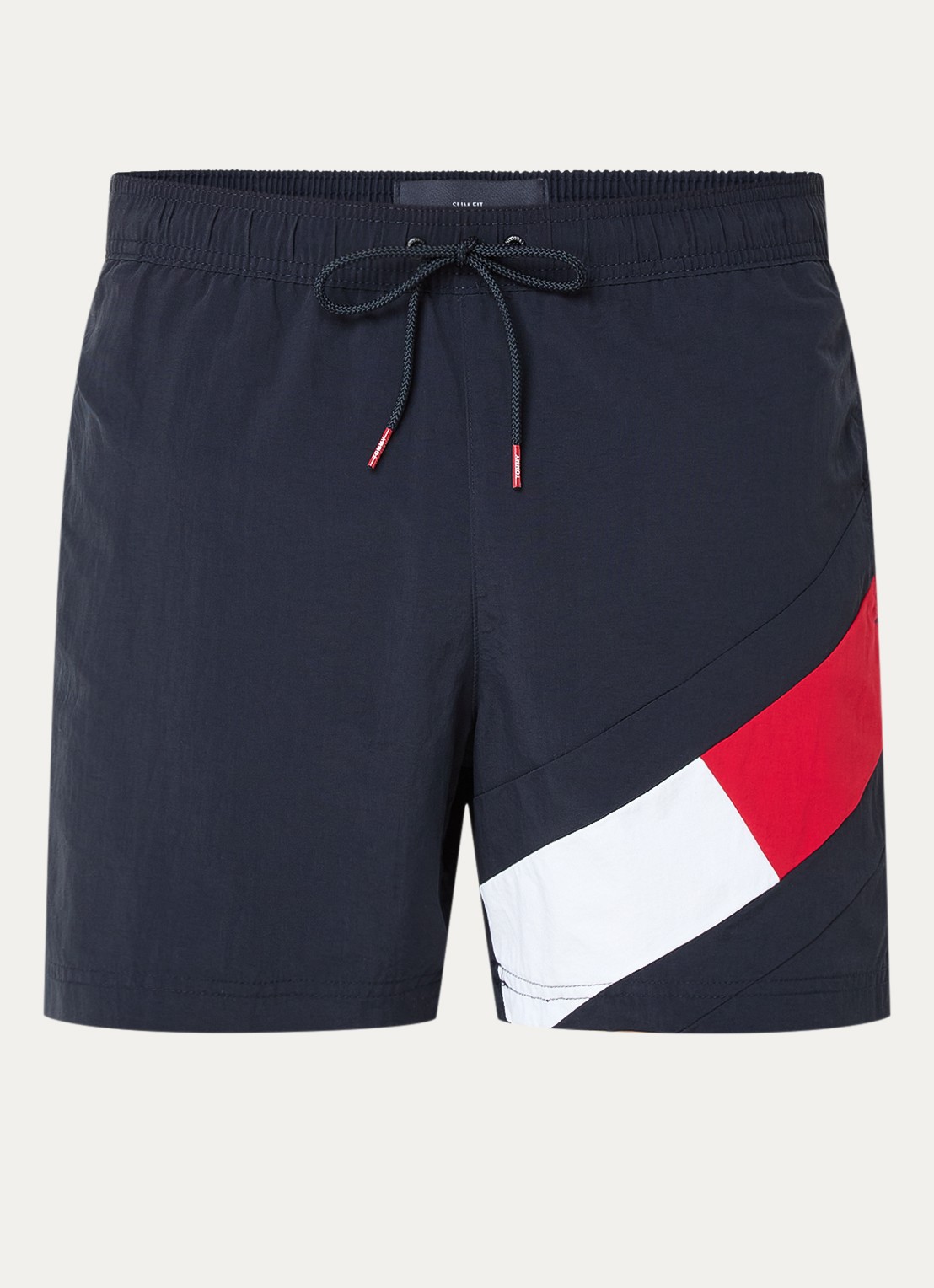 Tommy Hilfiger Zwemshorts met logoprint en steekzakken - voorkant donkerblauw