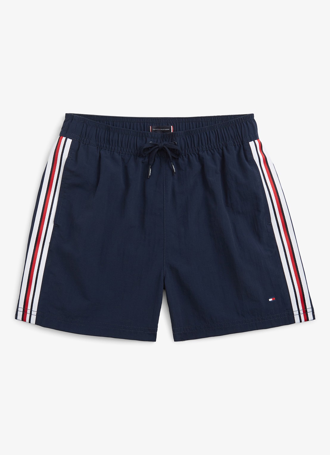 Tommy Hilfiger Zwemshorts met steekzakken en logo - voorkant 2 donkerblauw
