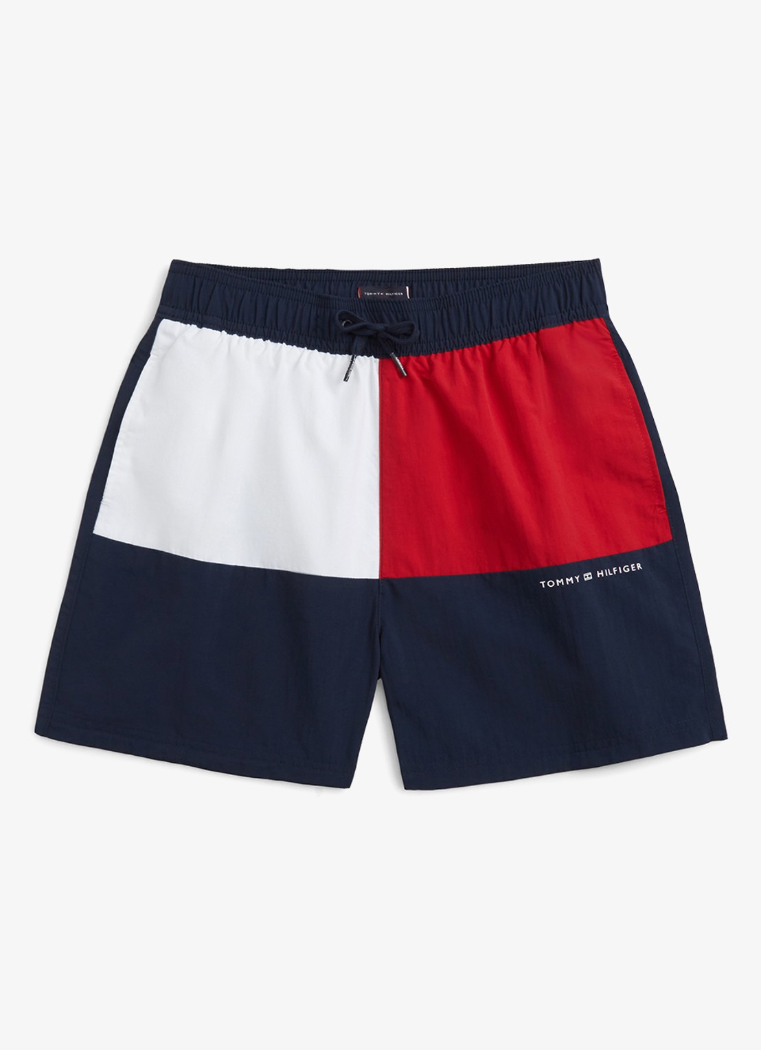 Tommy Hilfiger Zwemshorts met steekzakken en logo - voorkant 2 donkerblauw