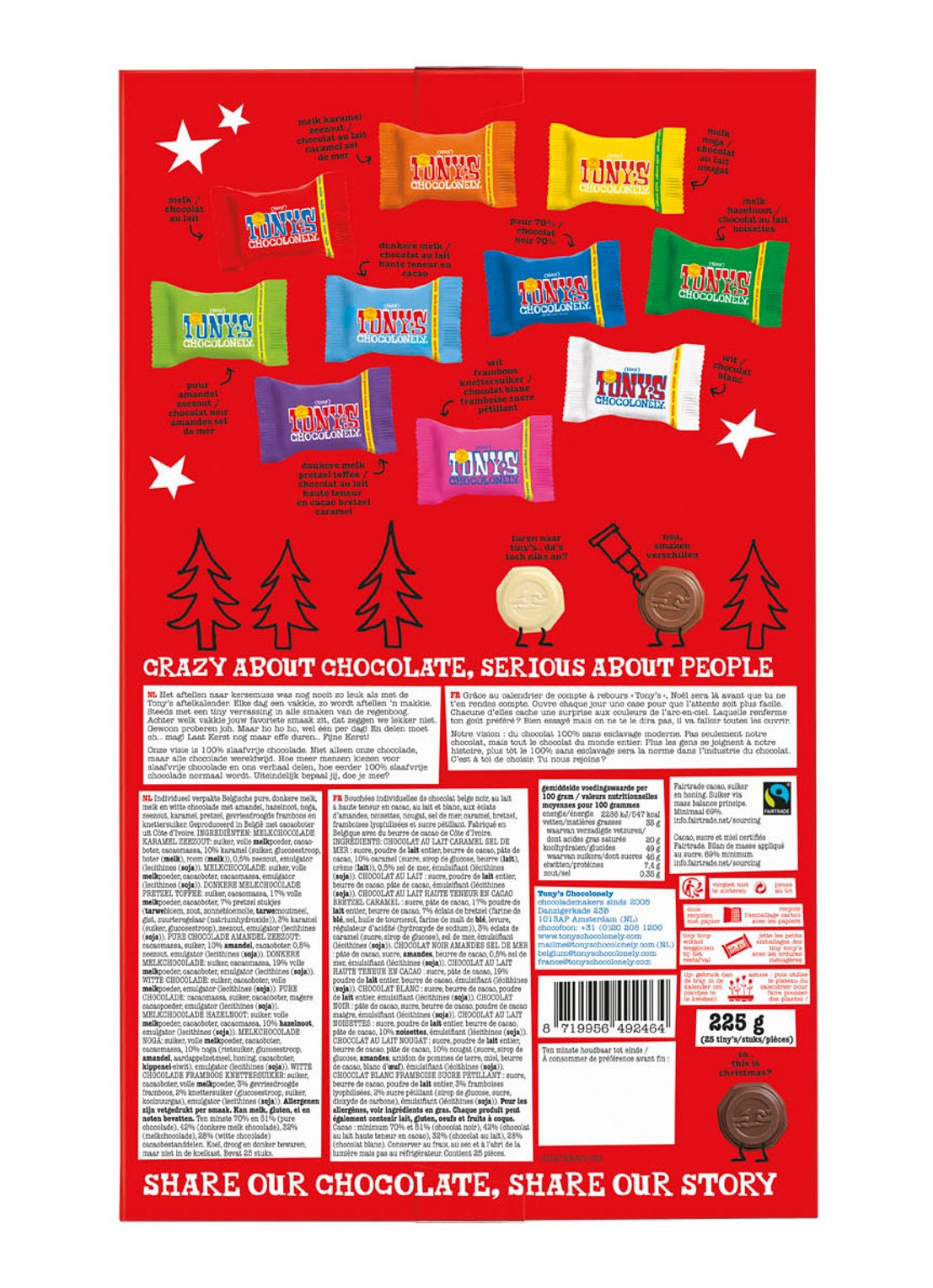 Tony's Chocolonely Kerst chocolade advendskalender 225 gram - detail 3 undefined