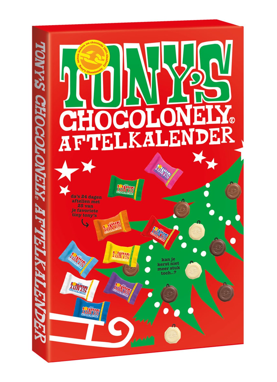 Tony's Chocolonely Kerst chocolade advendskalender 225 gram - voorkant undefined