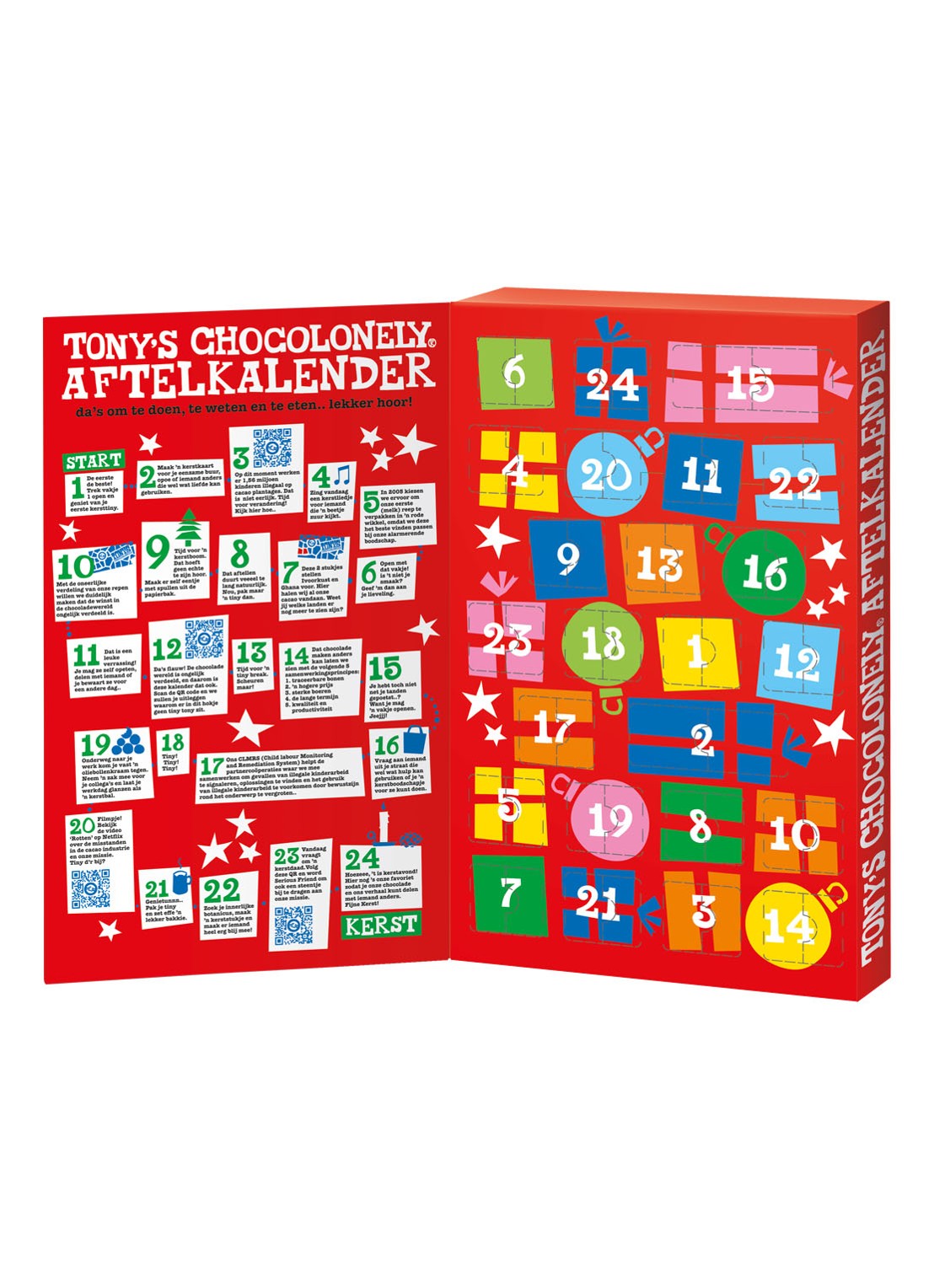 Tony's Chocolonely Kerst chocolade advendskalender 225 gram - voorkant 2 undefined