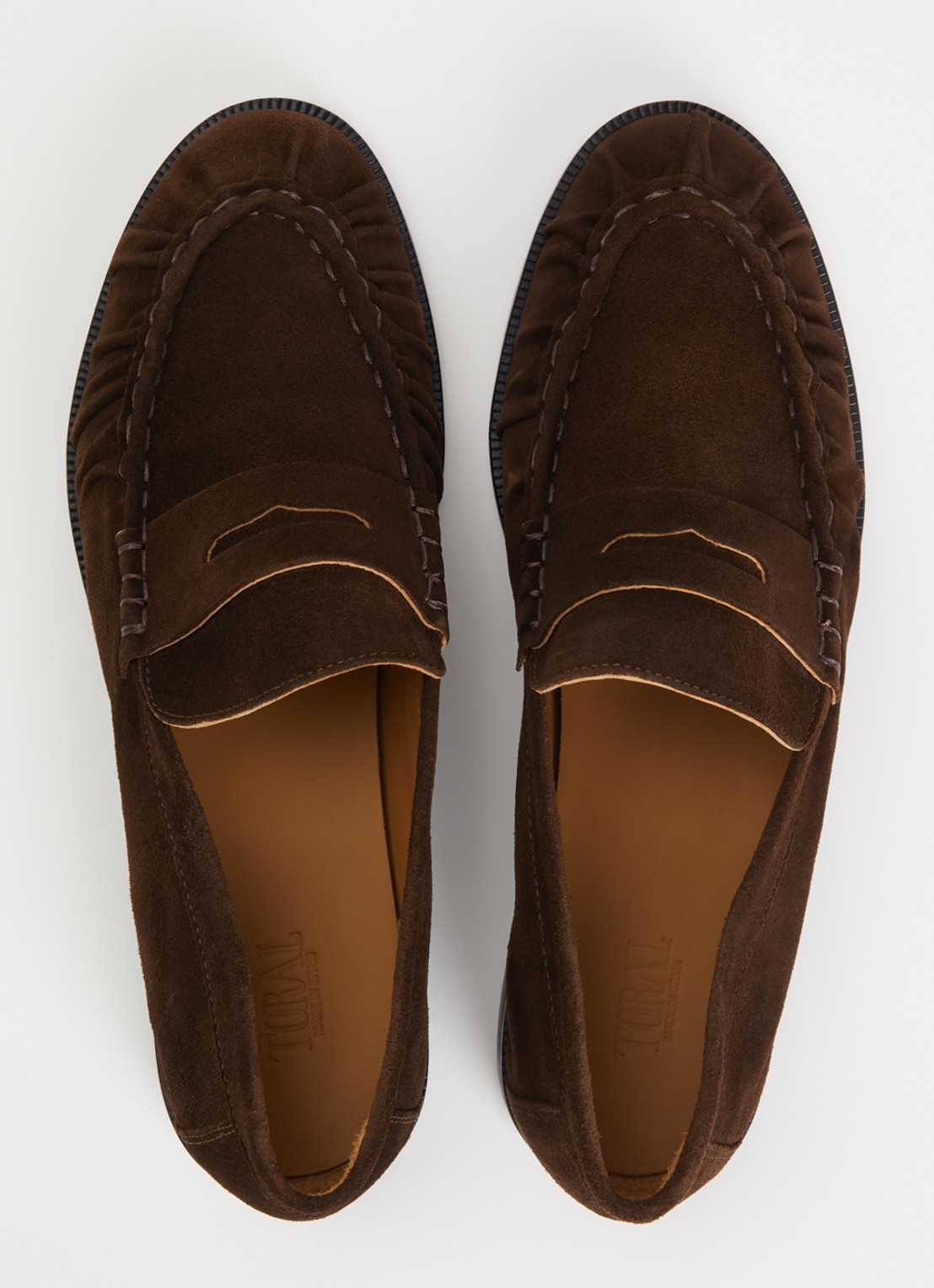 Toral Blake loafer van suède - detail 3 donkerbruin