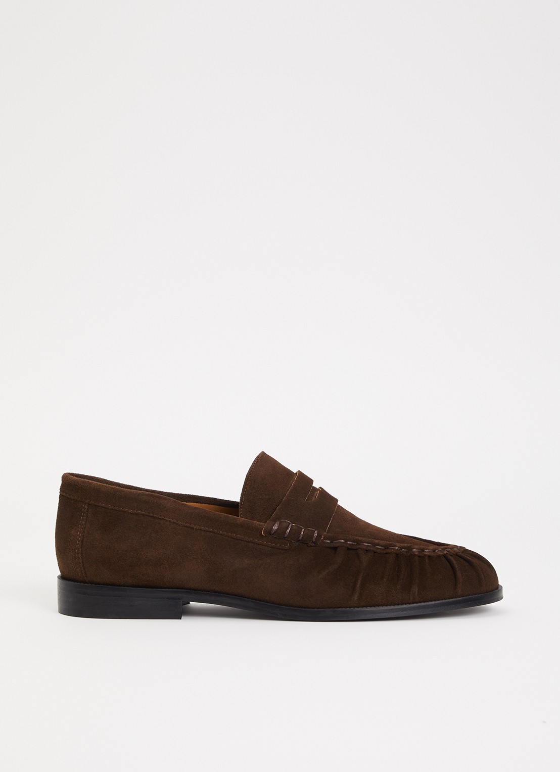 Toral Blake loafer van suède - voorkant donkerbruin