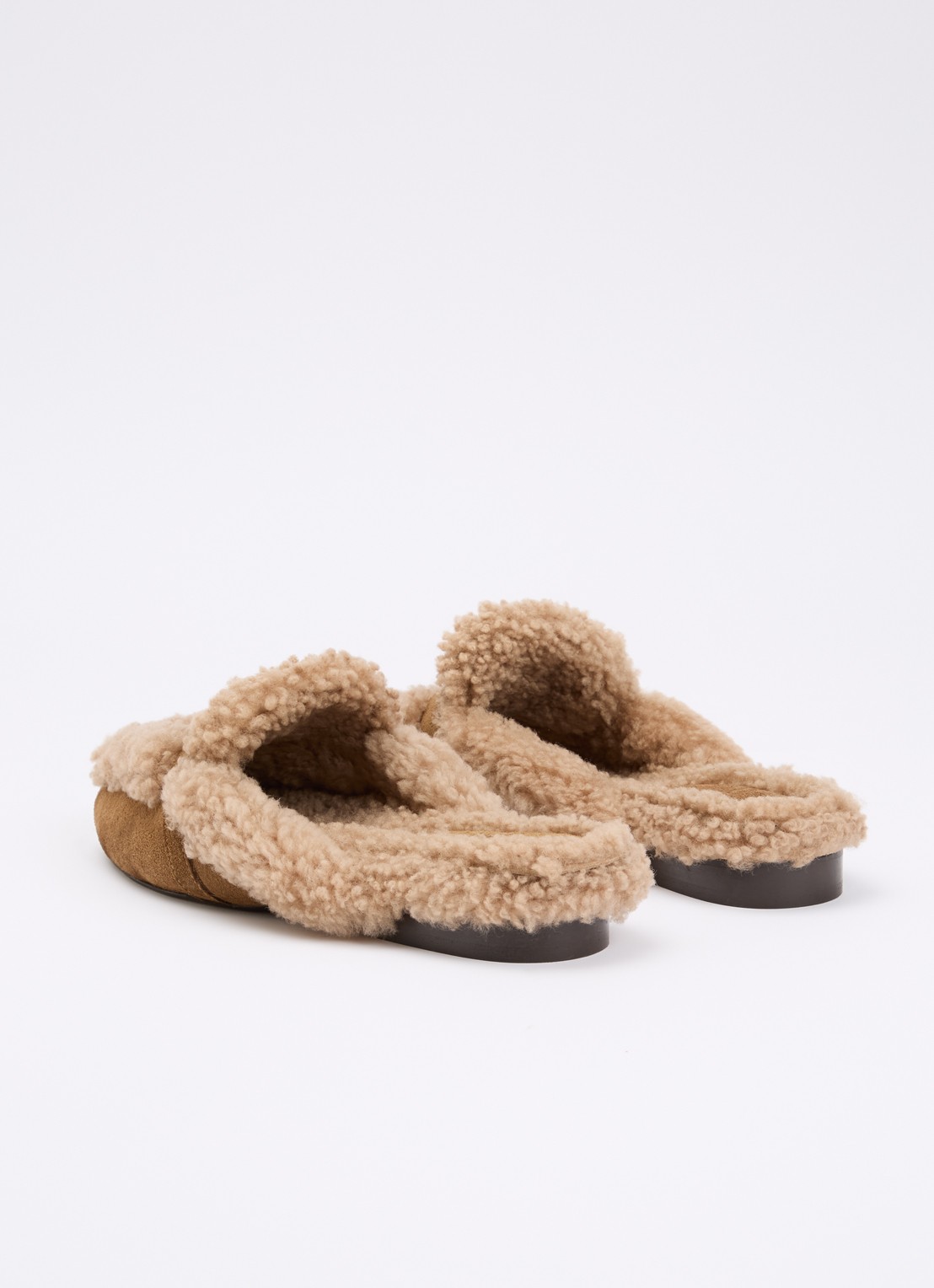 Toral Daphne loafer van suède met details van teddy - achterkant lichtbruin