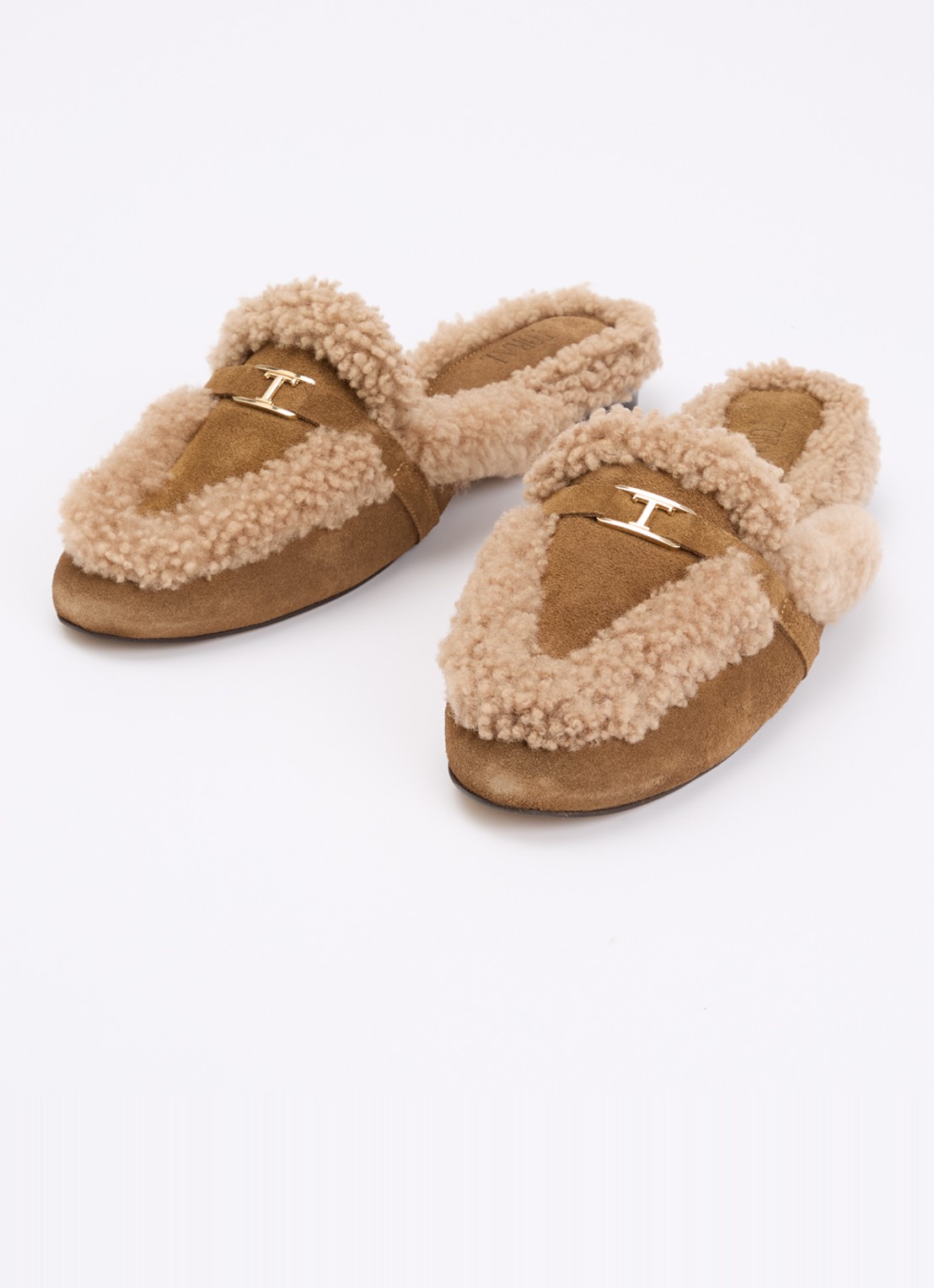 Toral Daphne loafer van suède met details van teddy - detail 4 lichtbruin