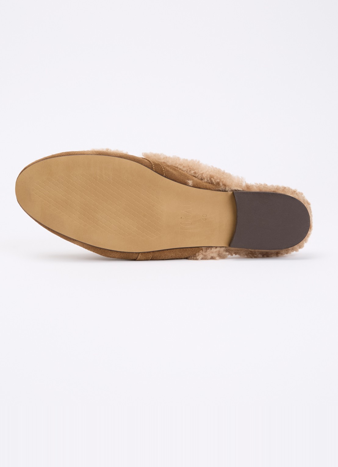 Toral Daphne loafer van suède met details van teddy - detail 6 lichtbruin