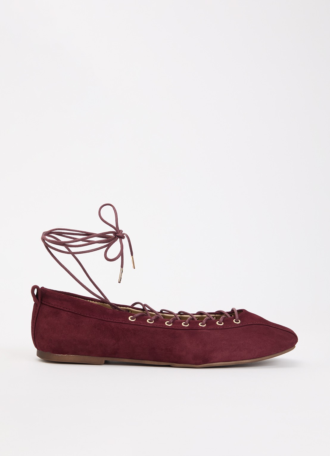 Toral Janis ballerina van suède - voorkant 5 bordeauxrood