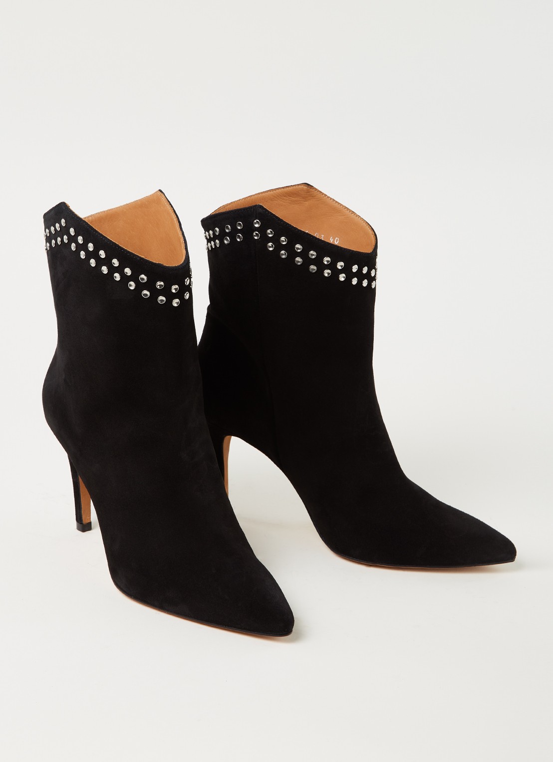 Toral Laars van leer met studs - detail zwart