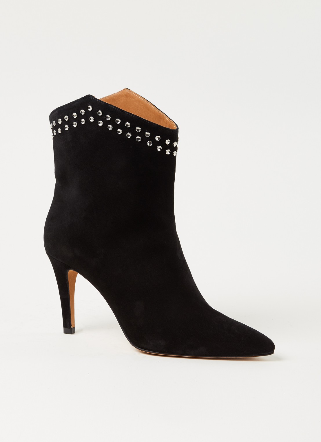 Toral Laars van leer met studs - voorkant 4 zwart
