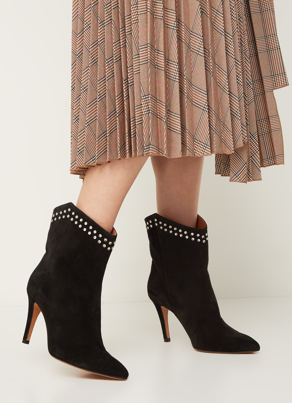 Toral Laars van leer met studs - voorkant 5 zwart