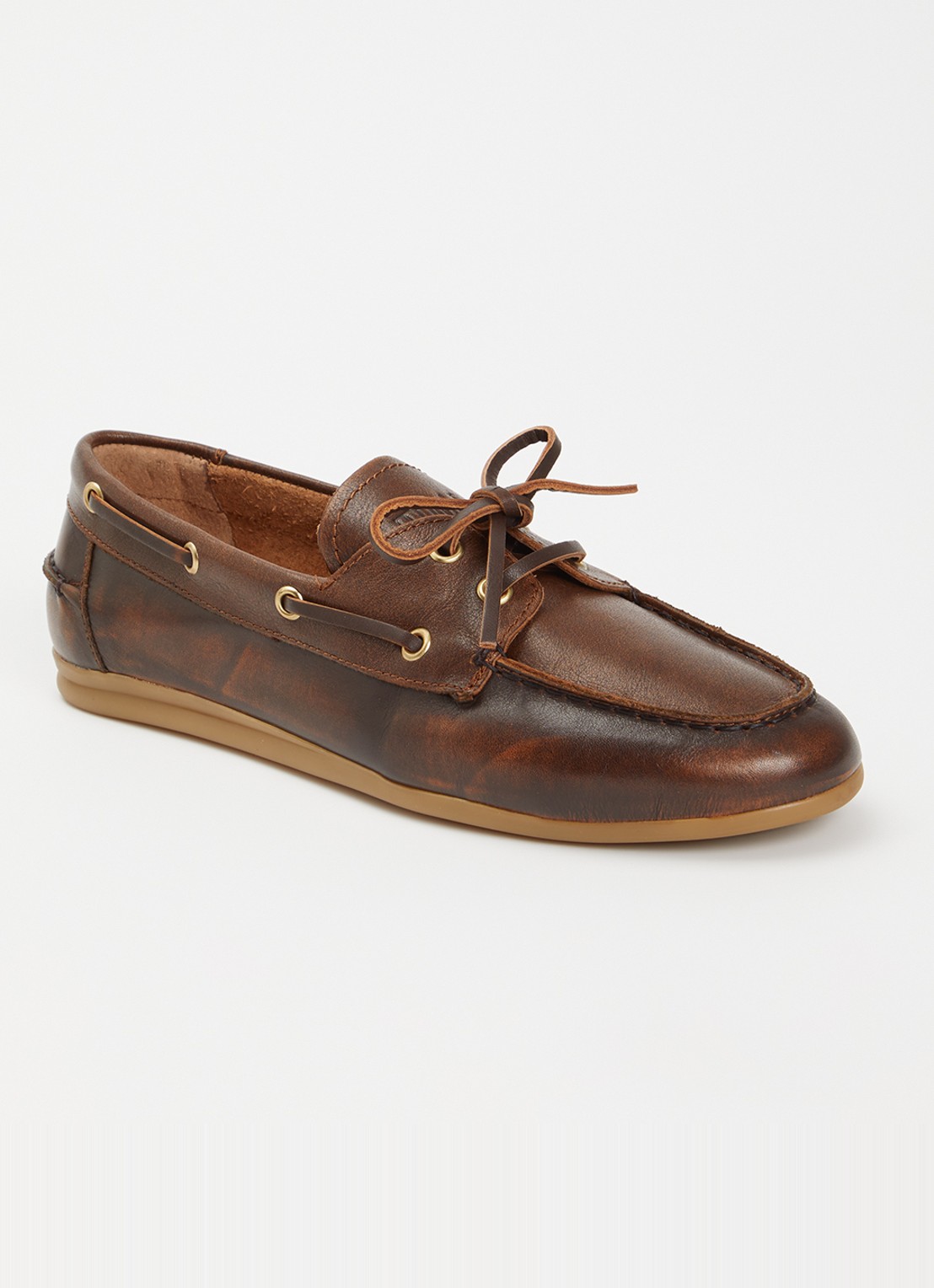 Toral Nahua bootschoen van leer - voorkant donkerbruin
