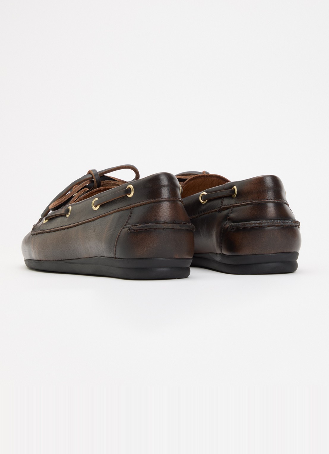 Toral Nahua loafers van leer  - achterkant 2 donkerbruin