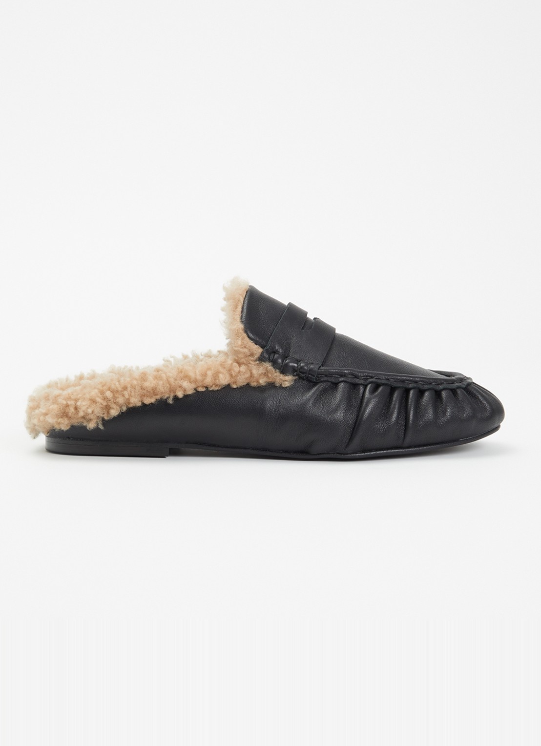 Toral Piper Winter loafer van leer  - voorkant zwart