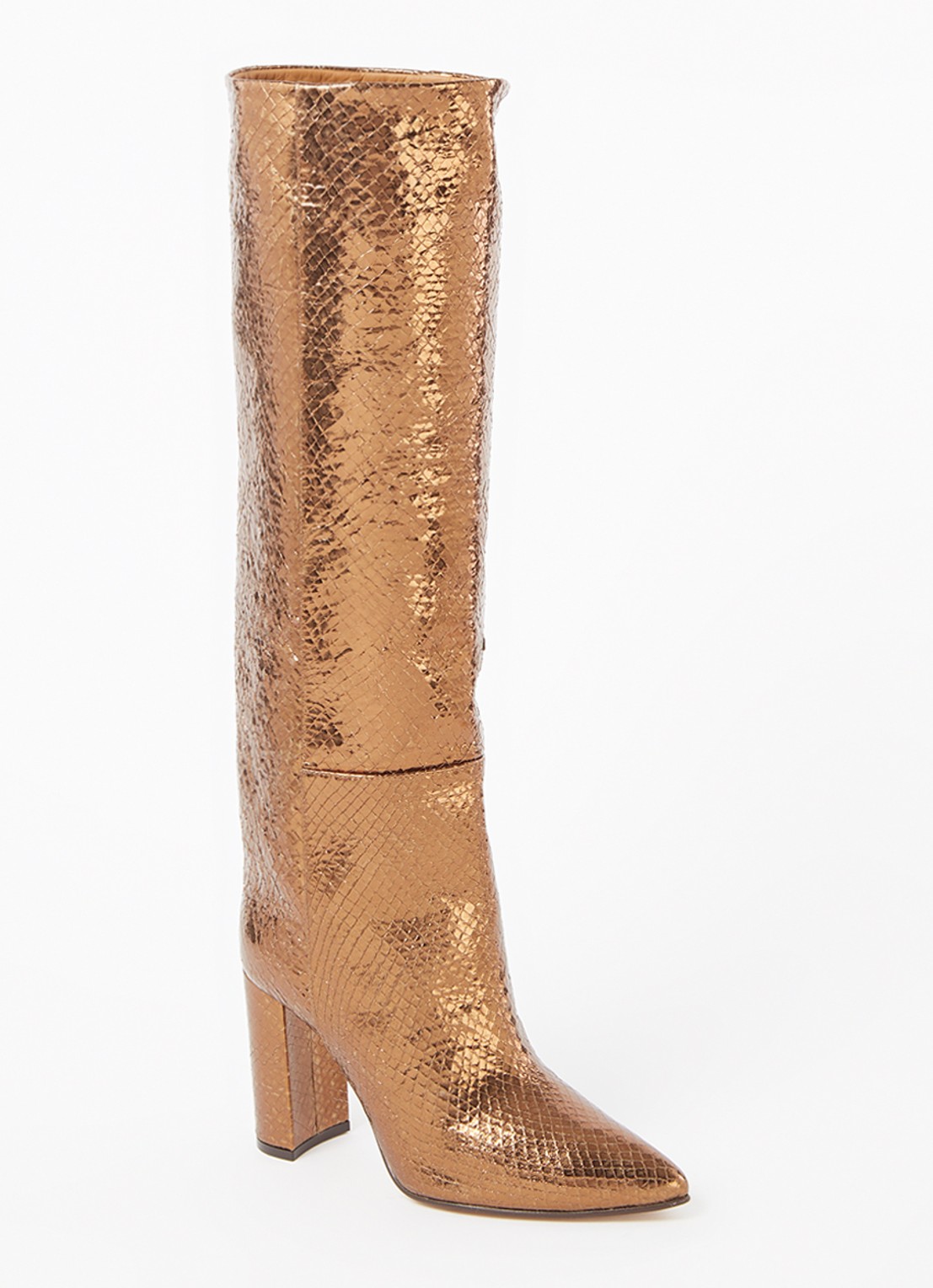 Toral Sofia laars van leer met metallic finish  - voorkant 4 brons