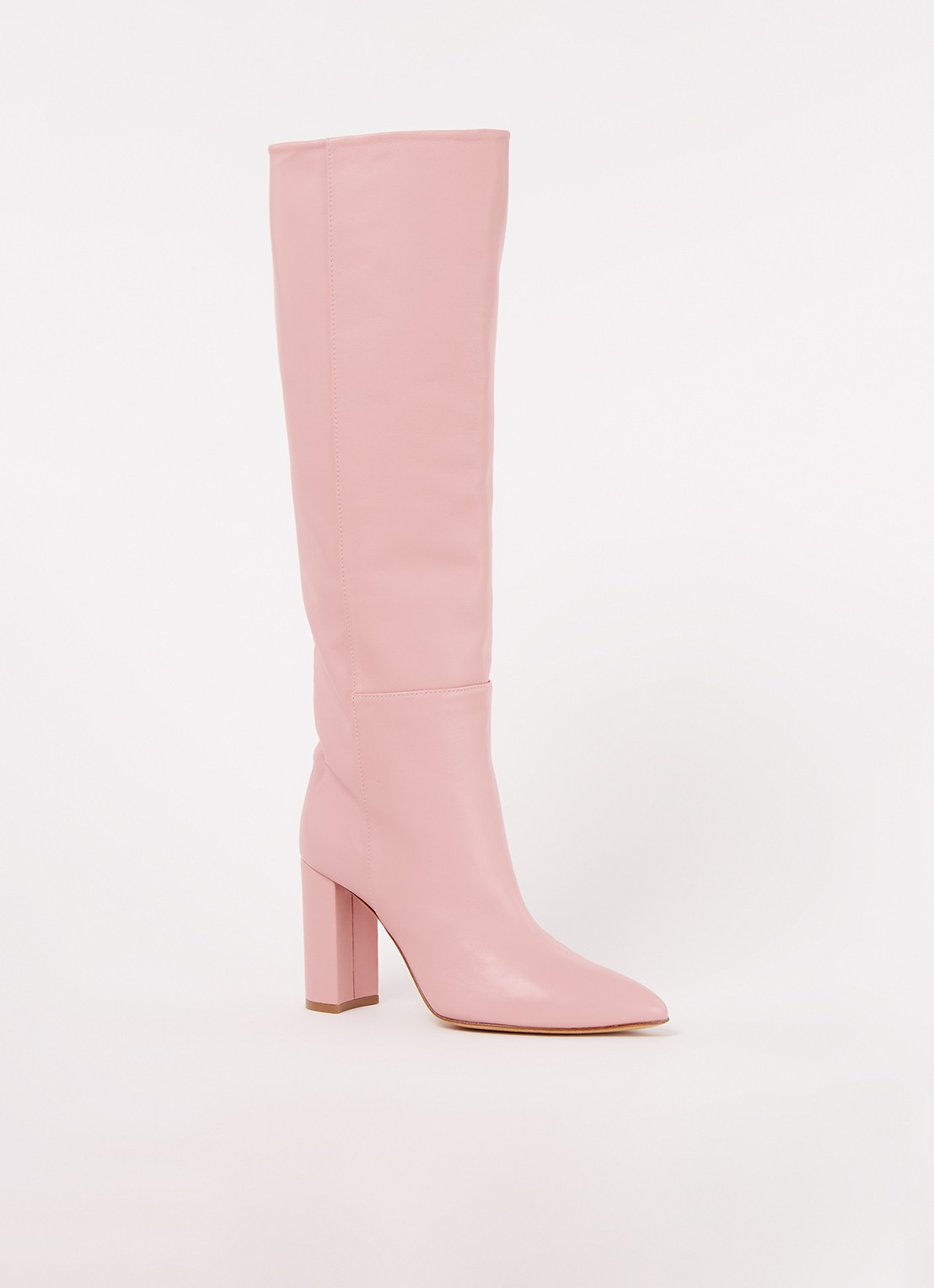 Toral Sofia laars van leer - voorkant 4 roze