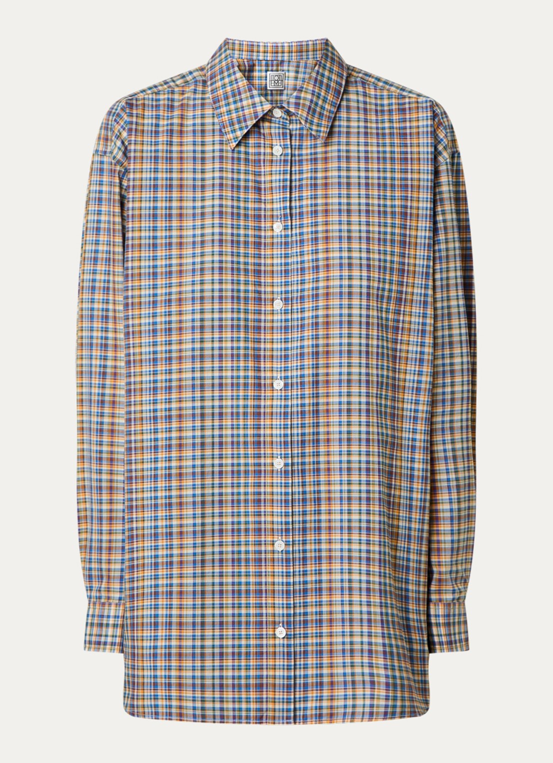 TOTEME Blouse met ruitdessin  - voorkant 4 okergeel