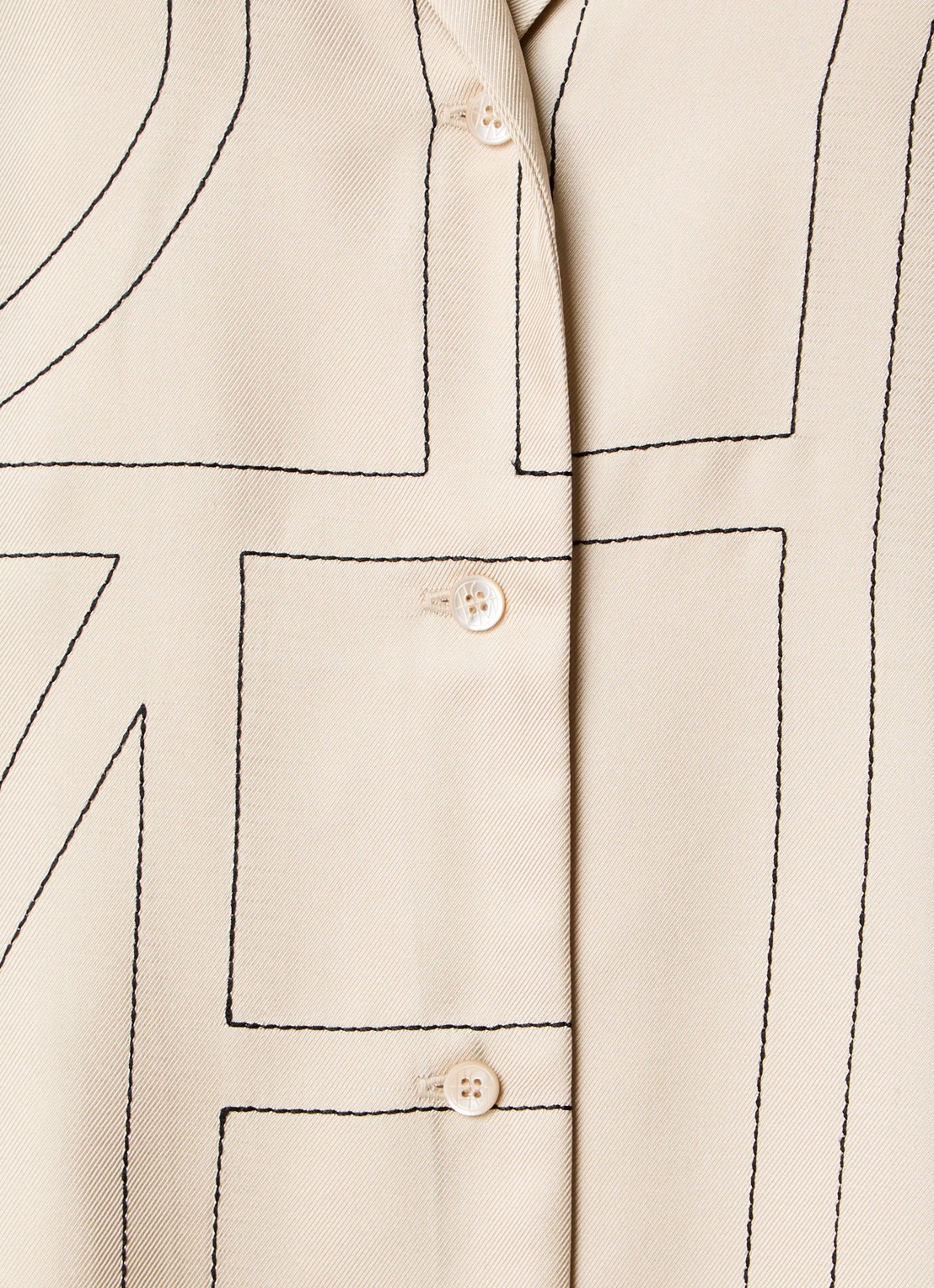 TOTEME Blouse van zijde met grafische print - detail 2 beige