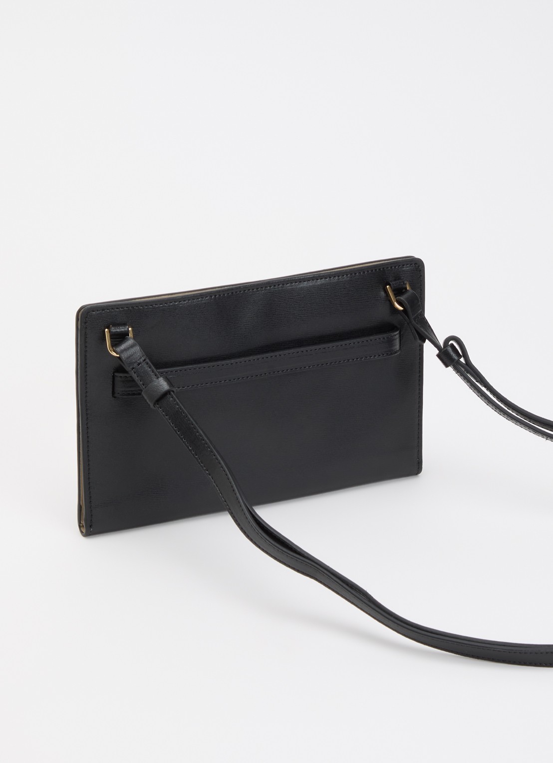 TOTEME Crossbody tas van kalfsleer en logo - achterkant 3 zwart