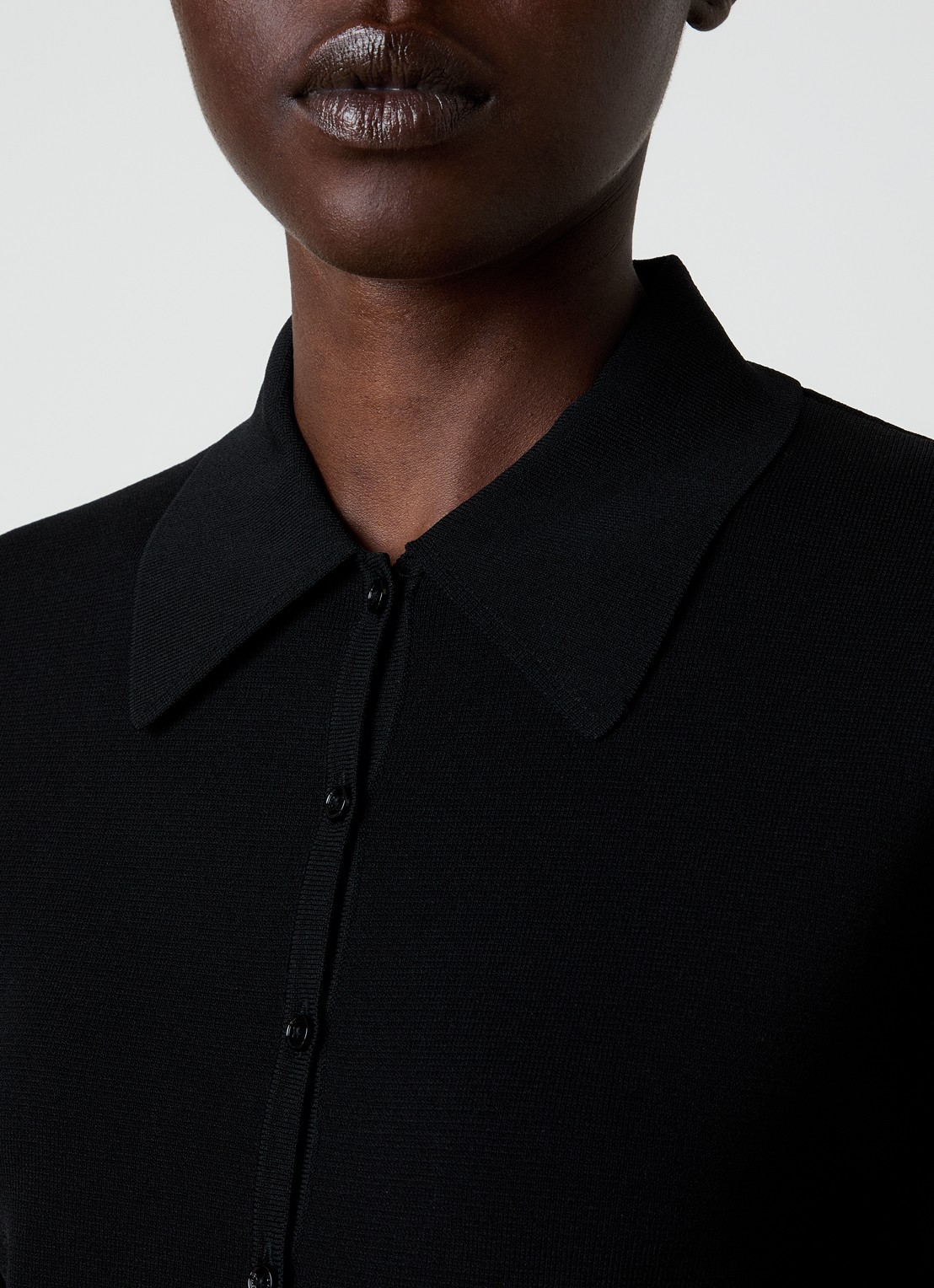 TOTEME Fijngebreid vest met kraag - detail 2 zwart