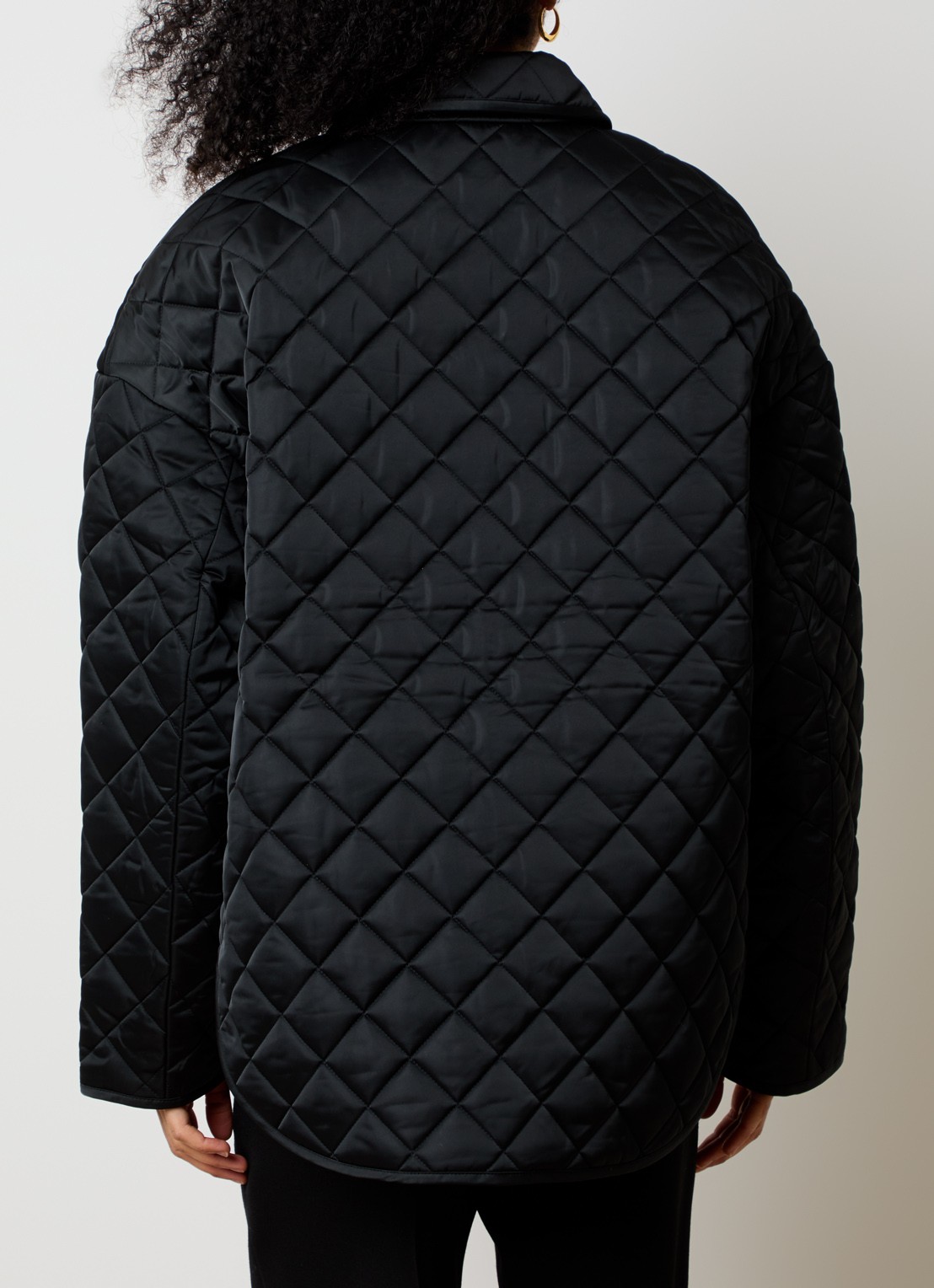 TOTEME Gewatteerd jack met quilt patroon en steekzakken - achterkant 3 zwart