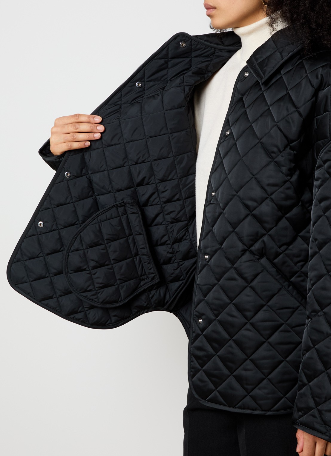 TOTEME Gewatteerd jack met quilt patroon en steekzakken - detail 5 zwart