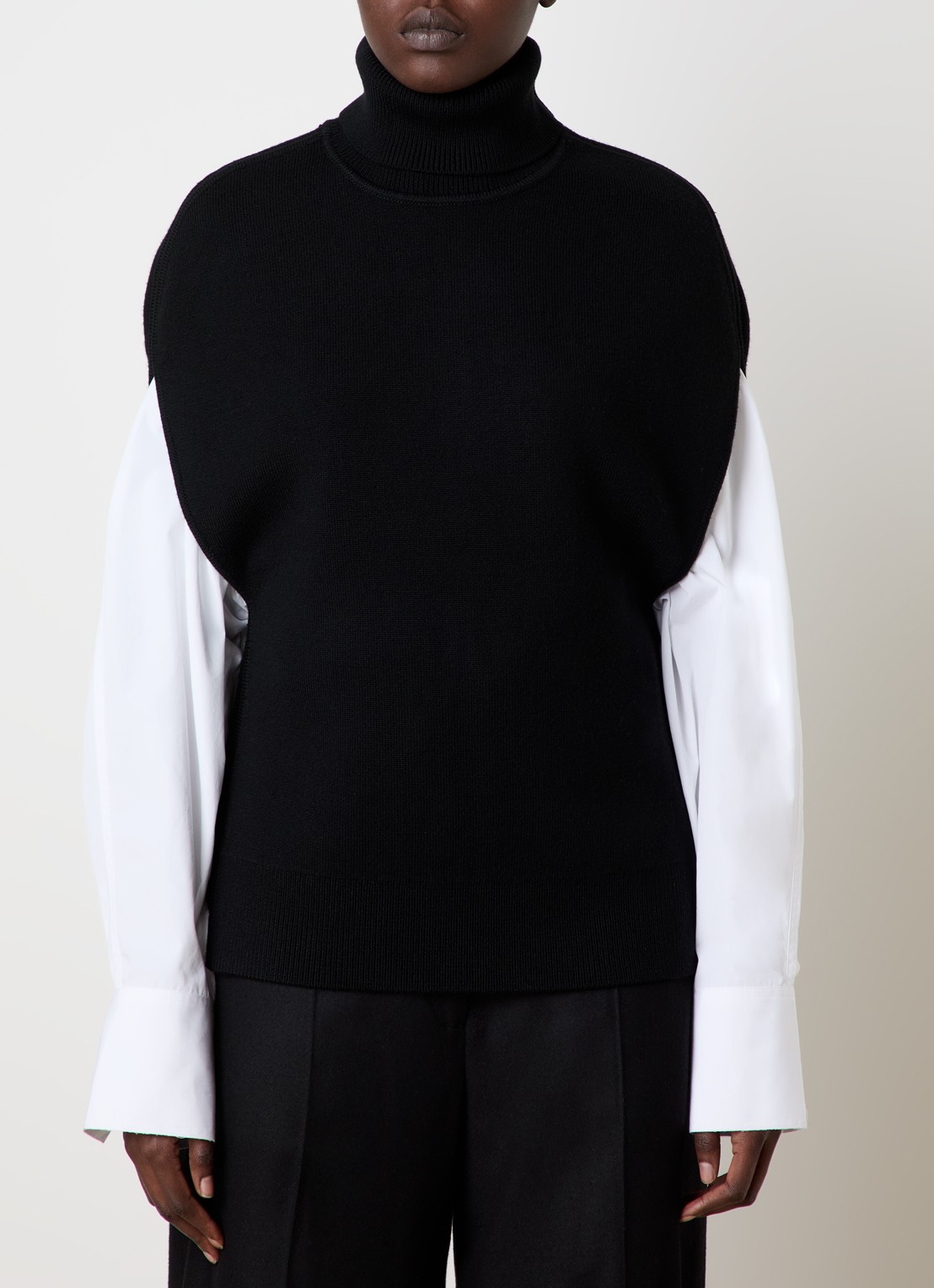 TOTEME Gilet in wolblend met split - detail 4 zwart