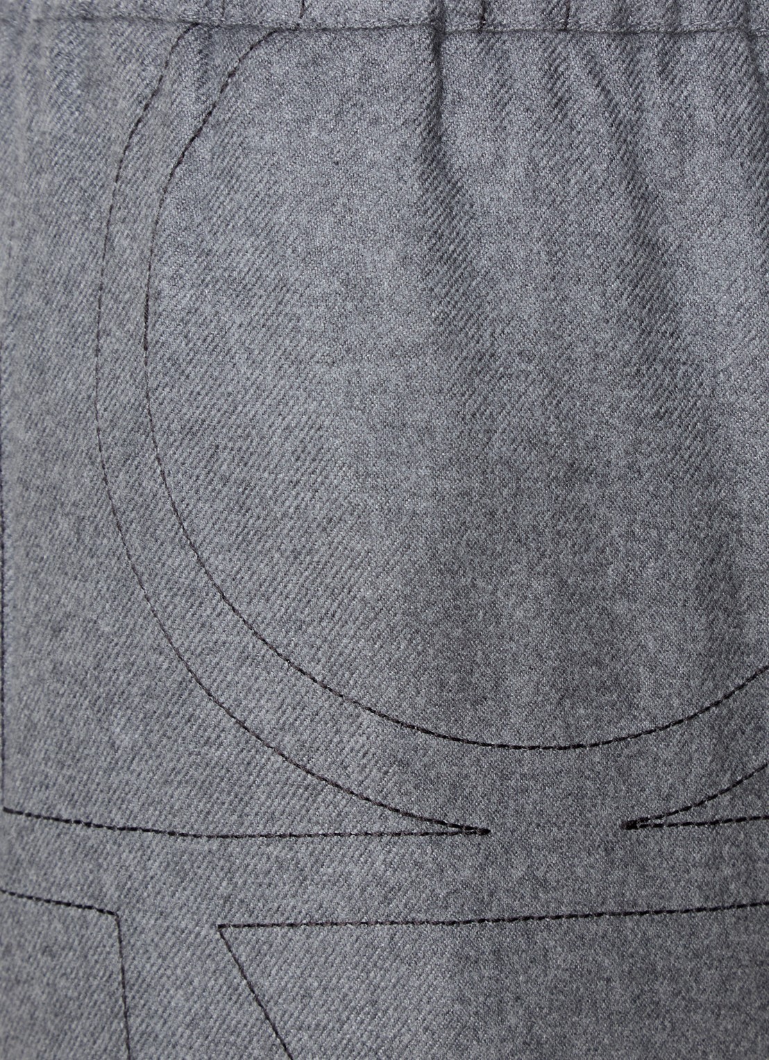 TOTEME High waist loose fit pantalon met logoborduring - detail 4 grijs