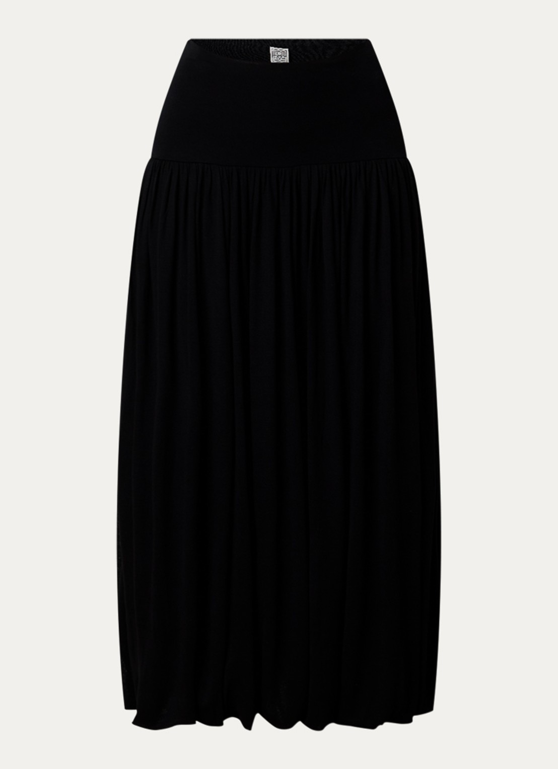 TOTEME High waist midi rok met plooien - voorkant 2 zwart