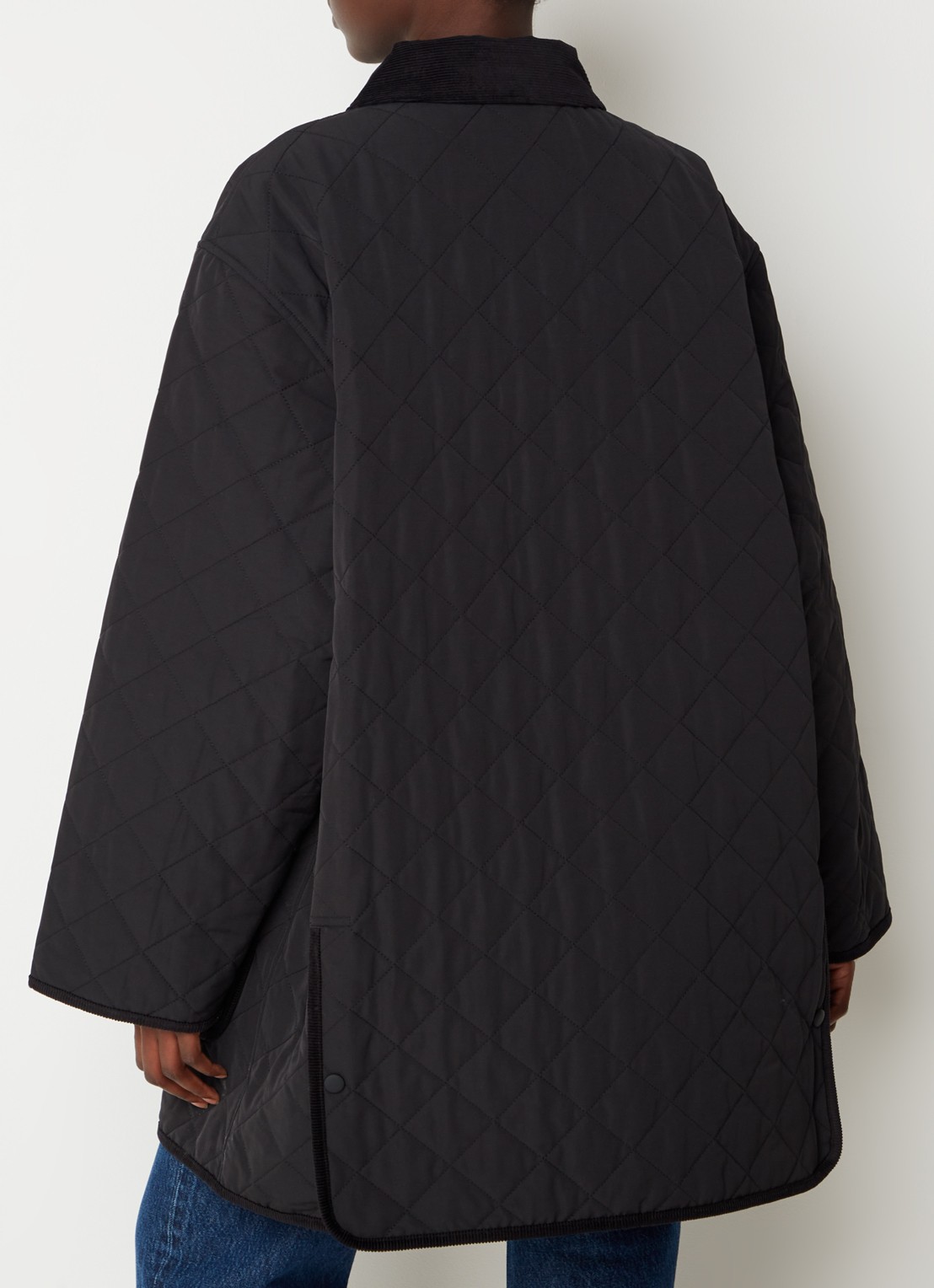TOTEME Jas in  katoenblend met quilt patroon en logoborduring - achterkant 3 zwart