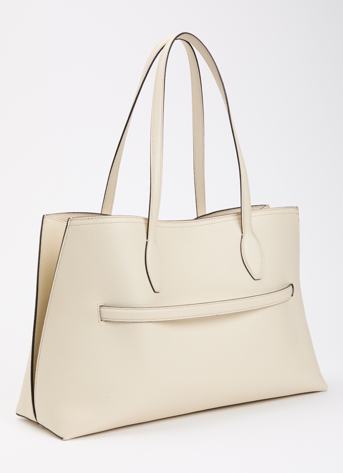 TOTEME Lounge schoudertas van leer - achterkant creme