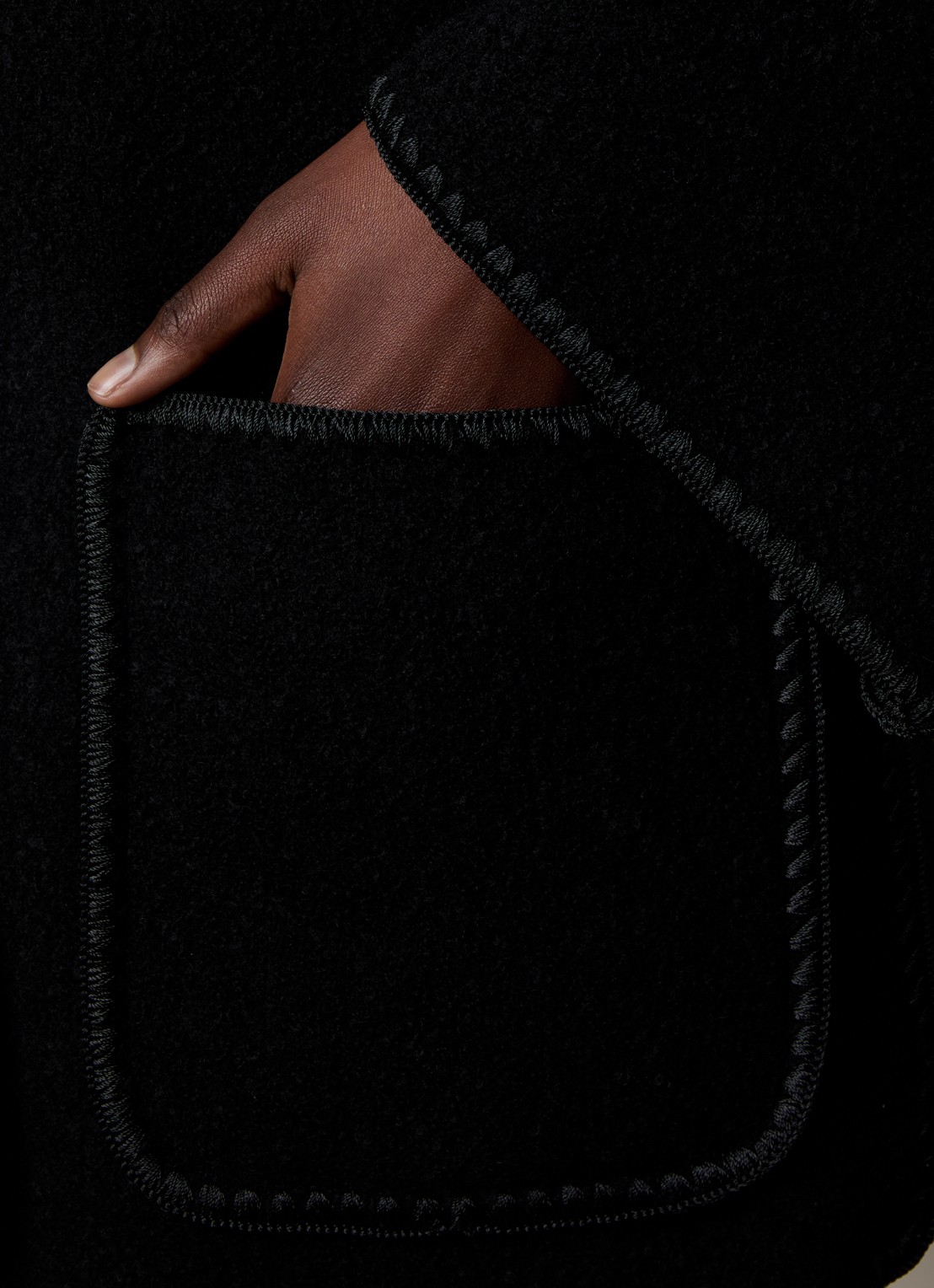TOTEME Mantel in wolblend met sjaalkraag en opgestikte zak - detail 6 zwart