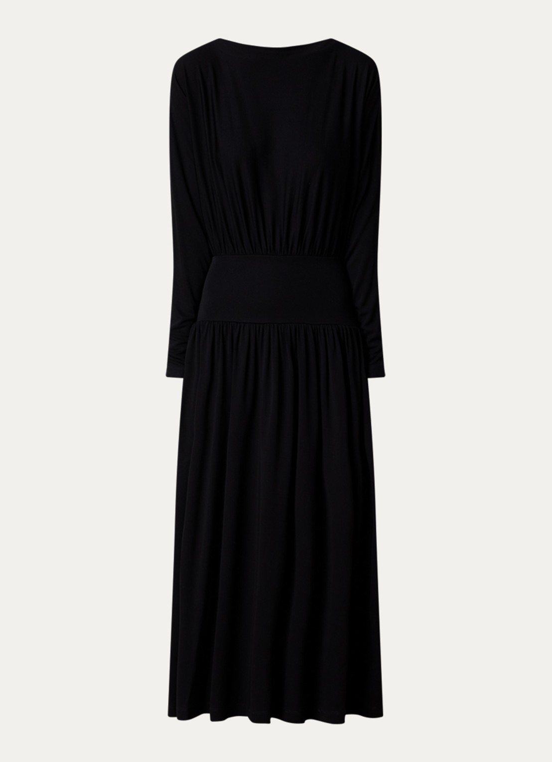 TOTEME Maxi jurk met boothals - voorkant 4 zwart